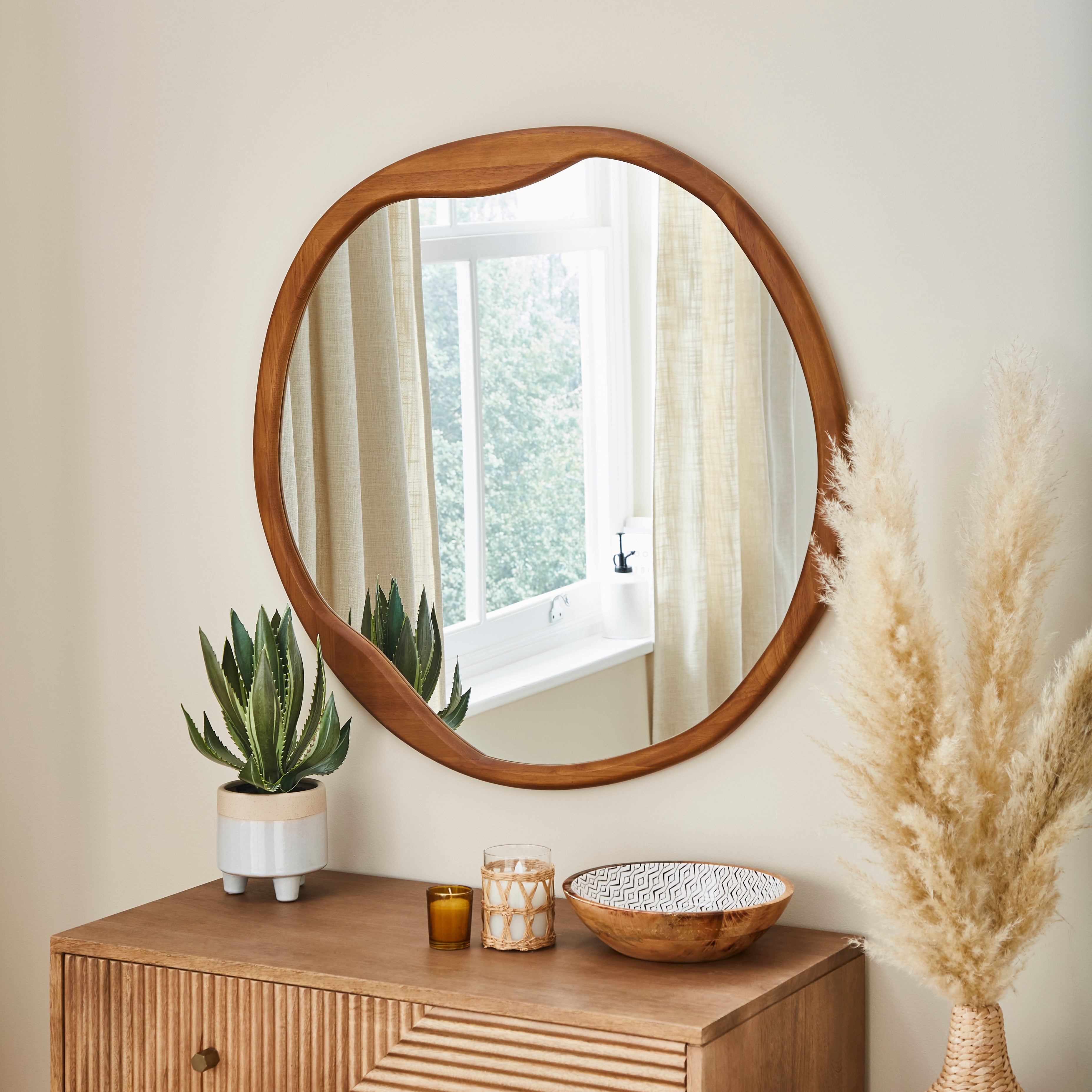 Round Pebble Mirror 80cm x 80cm Natural Price Comparisons | Compare The Build