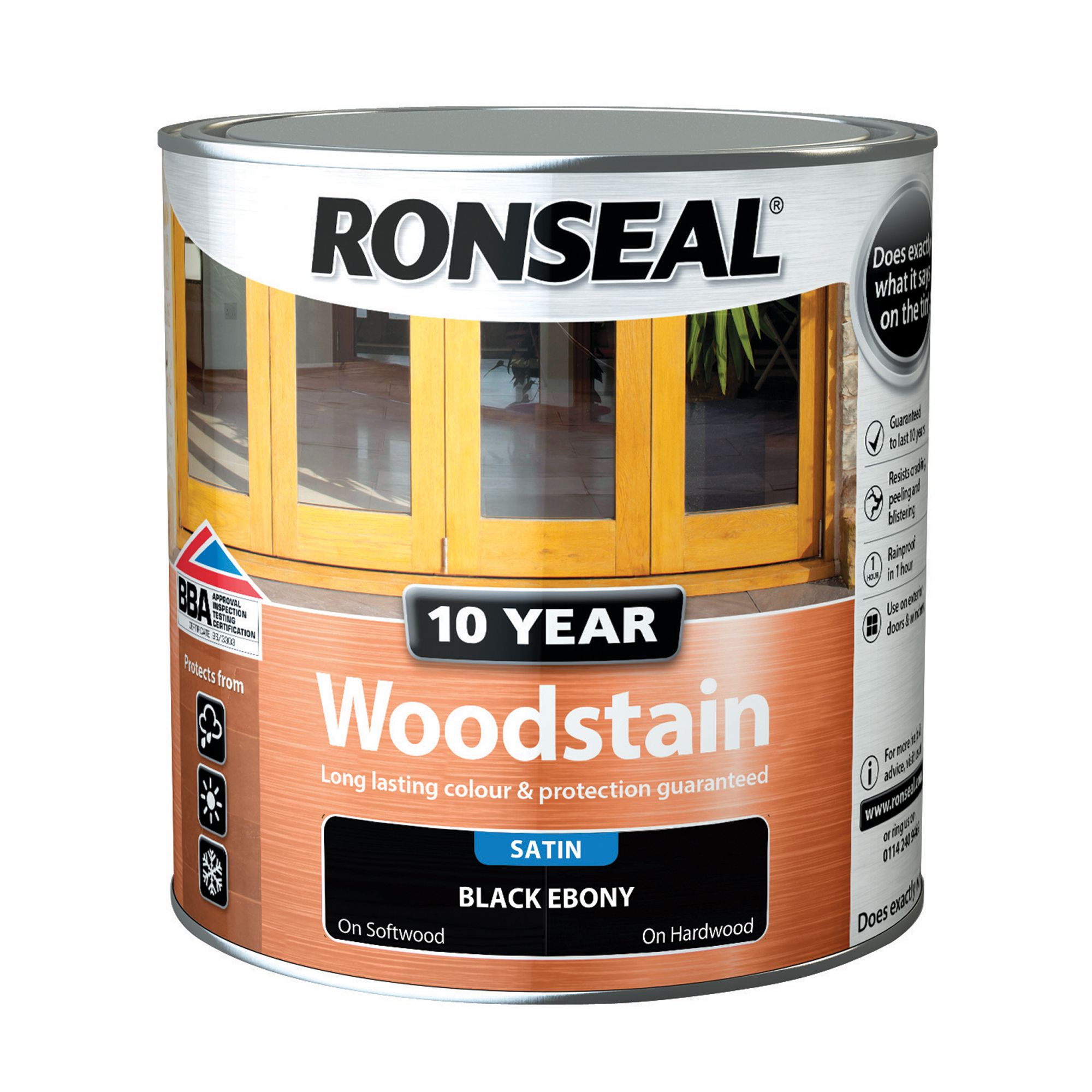 Ronseal Ebony Satin Wood Stain, 2.5L | Compare The Build