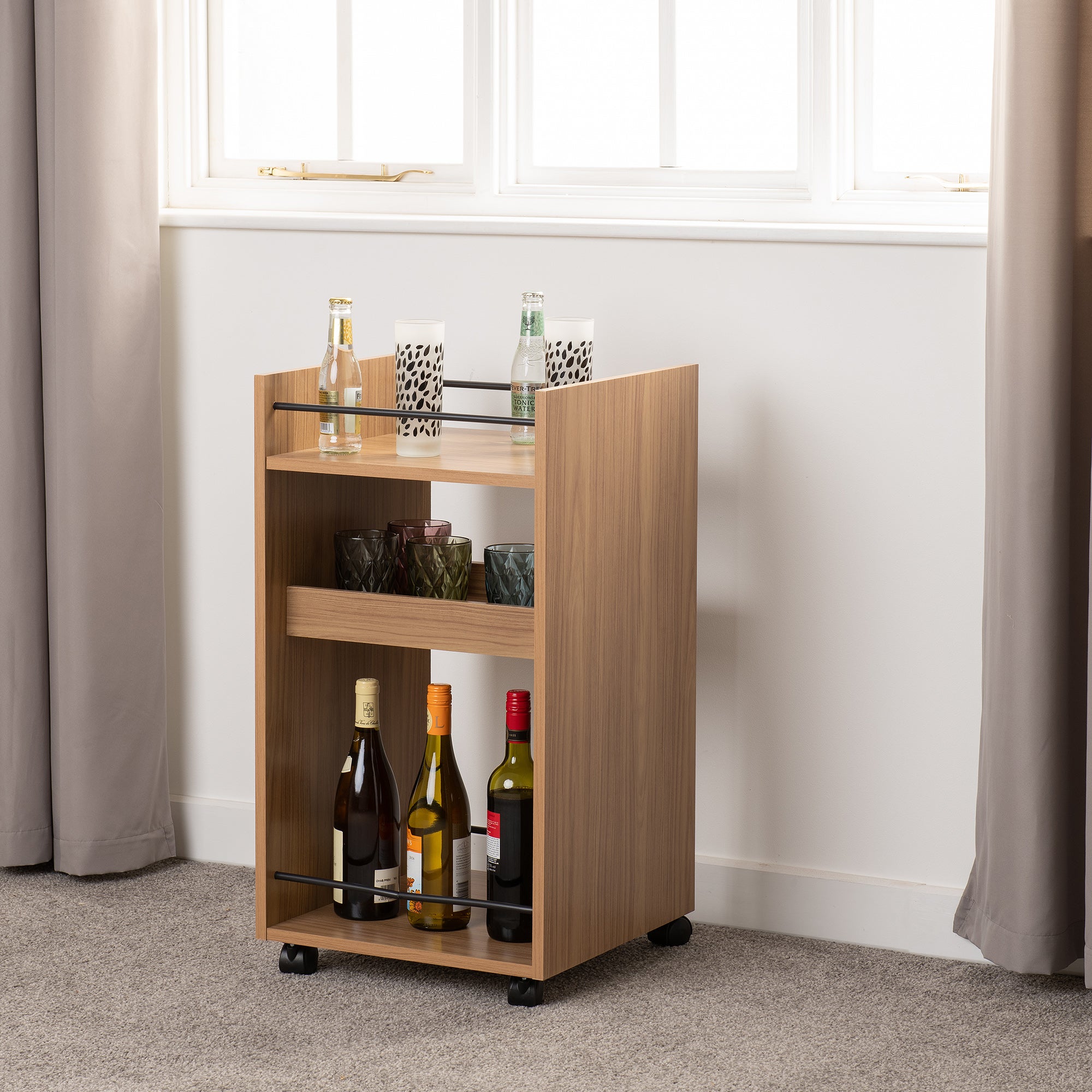 Naples Serving Cart Oak Effect Brown Price Comparisons | Compare The Build