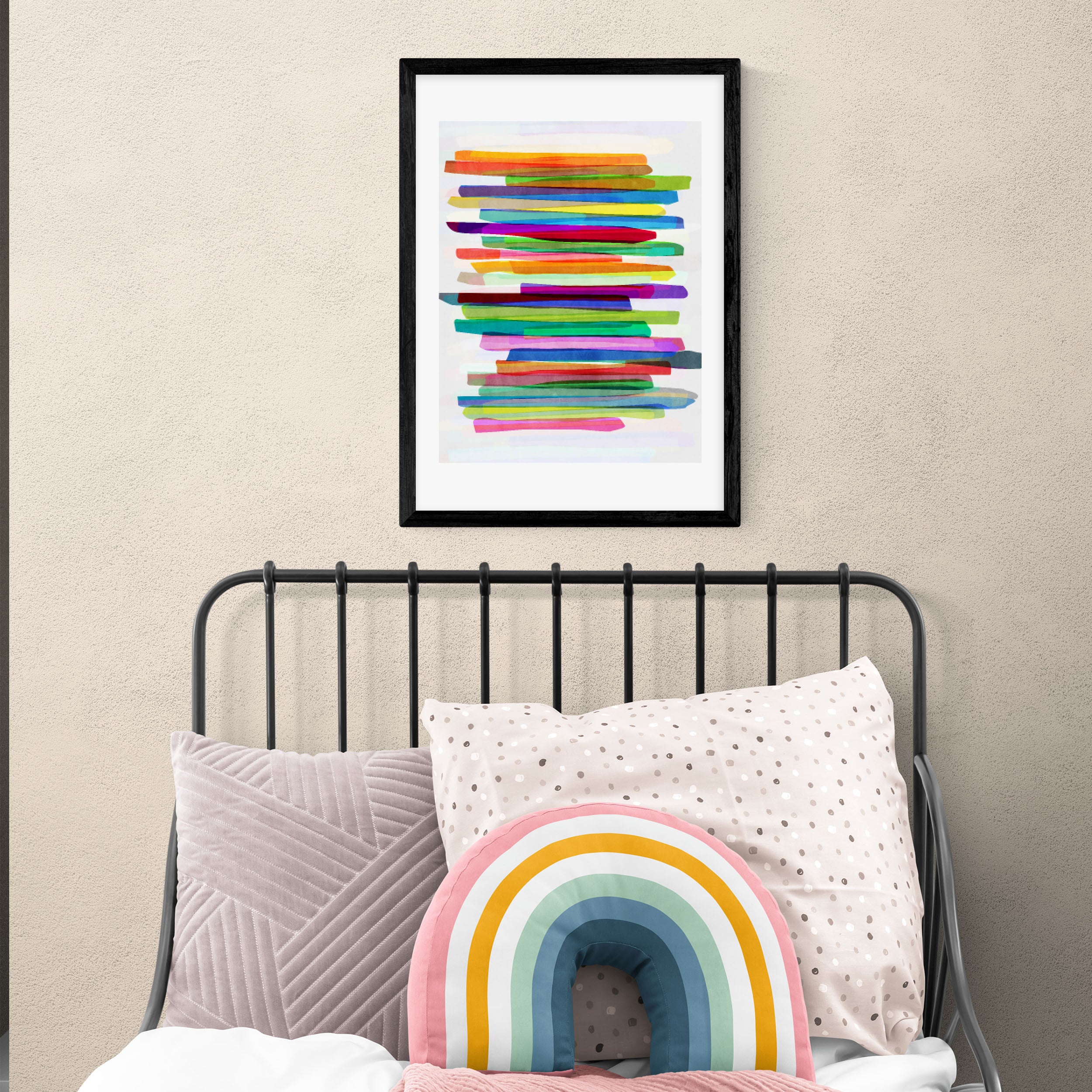 East End Prints Colourful Stripes Print Blue/Orange/Yellow Price Comparisons | Compare The Build