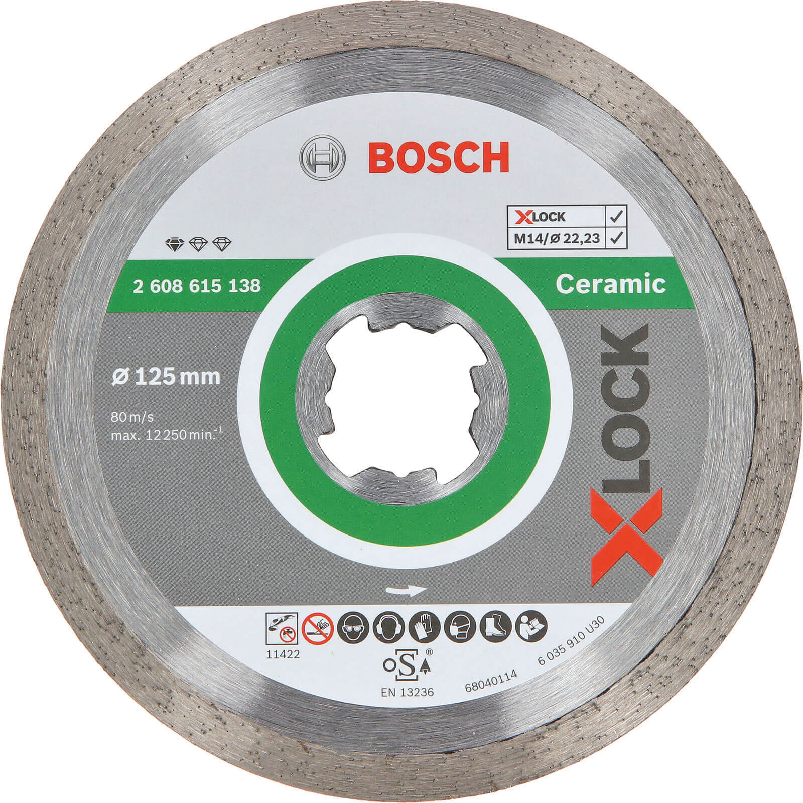 Bosch X Lock Standard Diamond Cutting Disc for Ceramics 125mm 1.6mm 22mm | Compare The Build