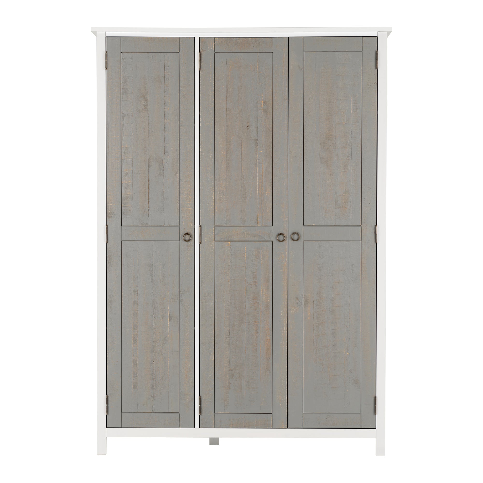 Vermount Triple Wardrobe, White White and Grey Price Comparisons | Compare The Build