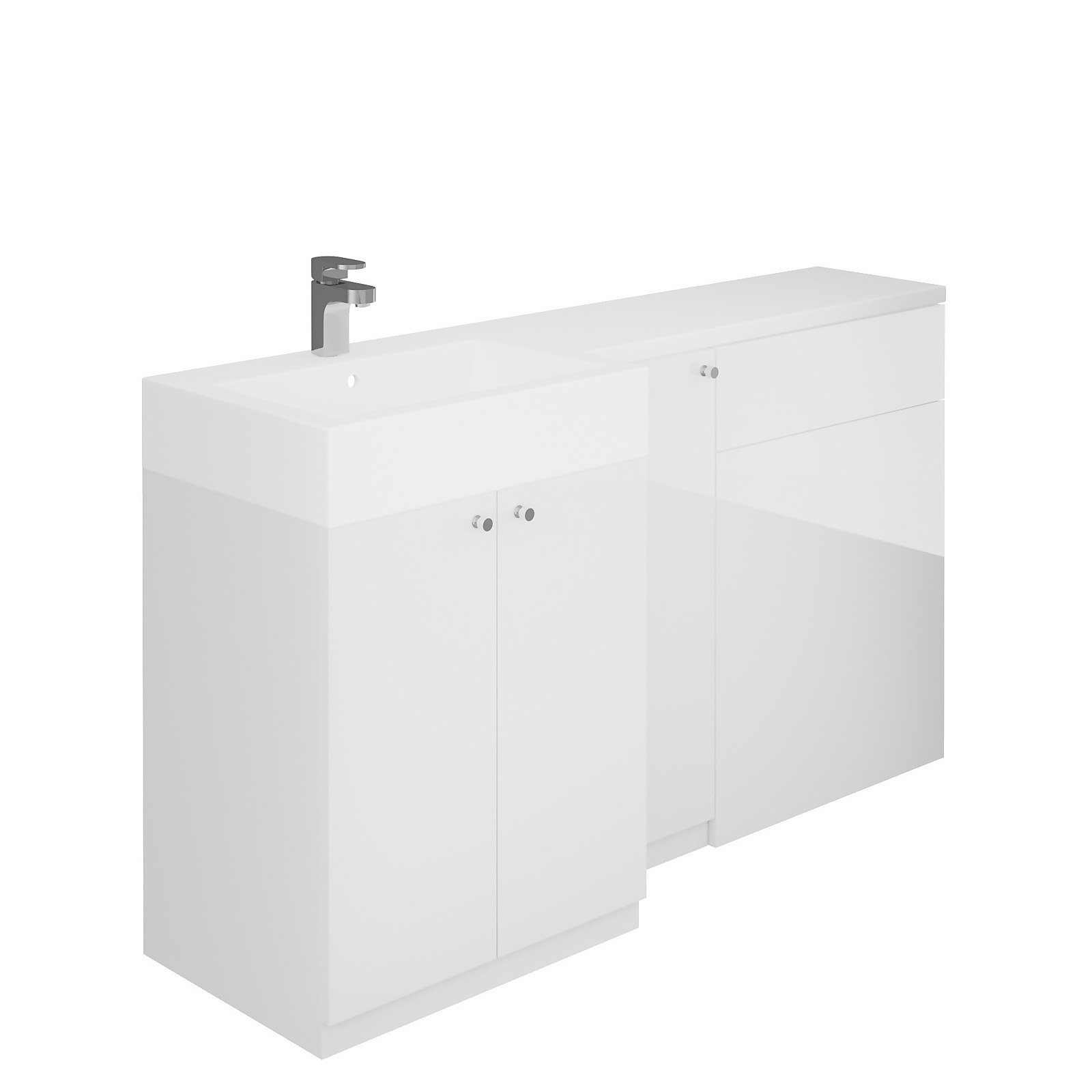 MyConcept 1500mm Left Hand Combination Vanity Unit with Basin and WC Unit - White Price Comparisons | Compare The Build