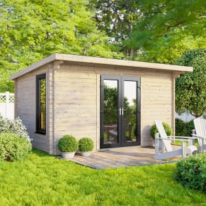 Power Sheds 14 x 8ft Central Doors Pent Log Cabin Price Comparisons | Compare The Build