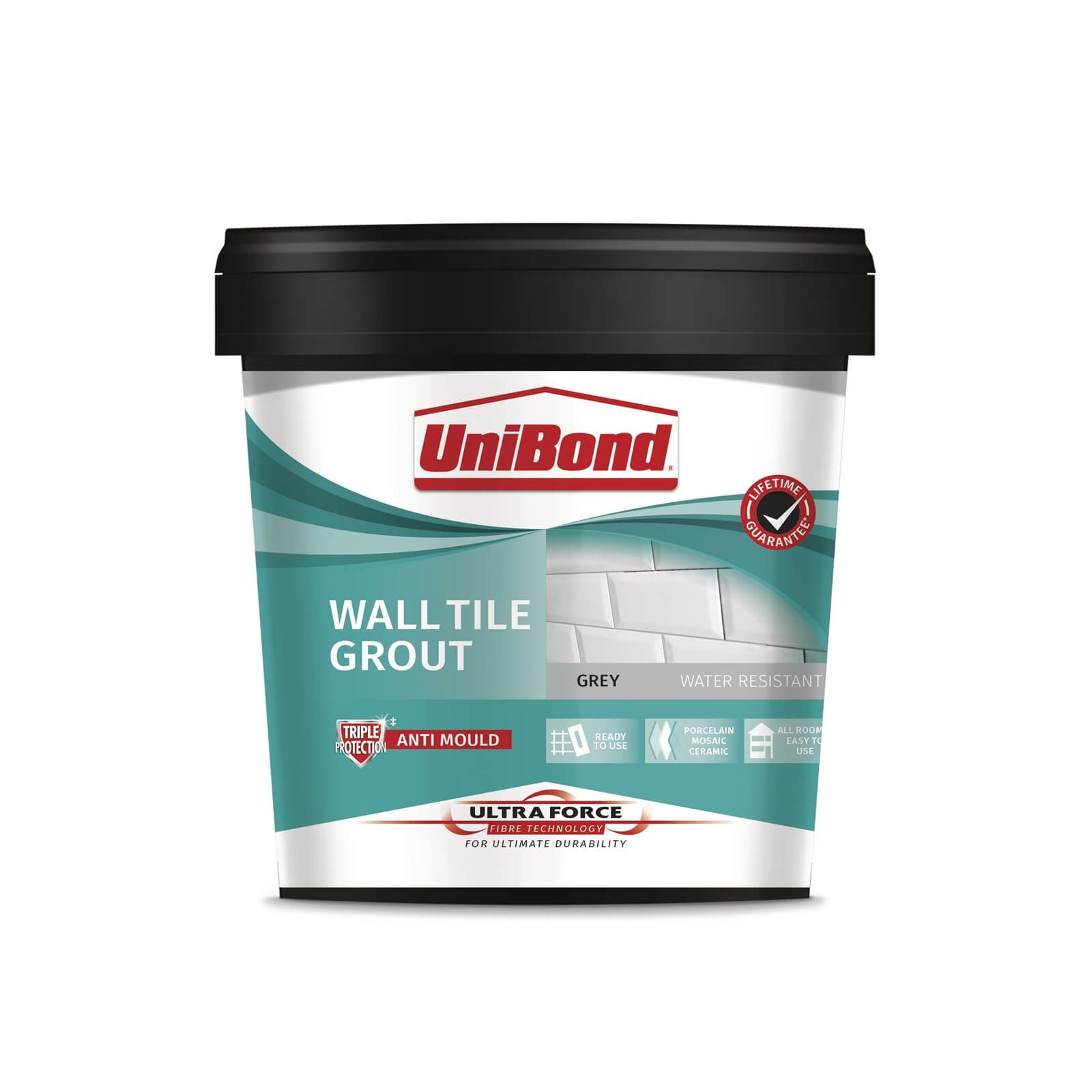 UniBond UltraForce Wall Tile Grout Grey 1.38kg | Compare The Build