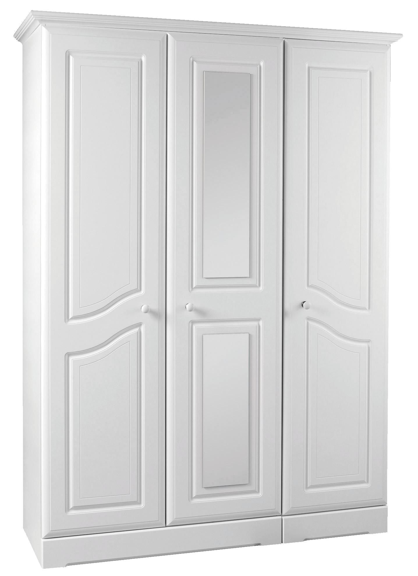 Rocco White Painted Finish 3 Door Wardrobe (H)1980mm (W)1420mm Price Comparisons | Compare The Build