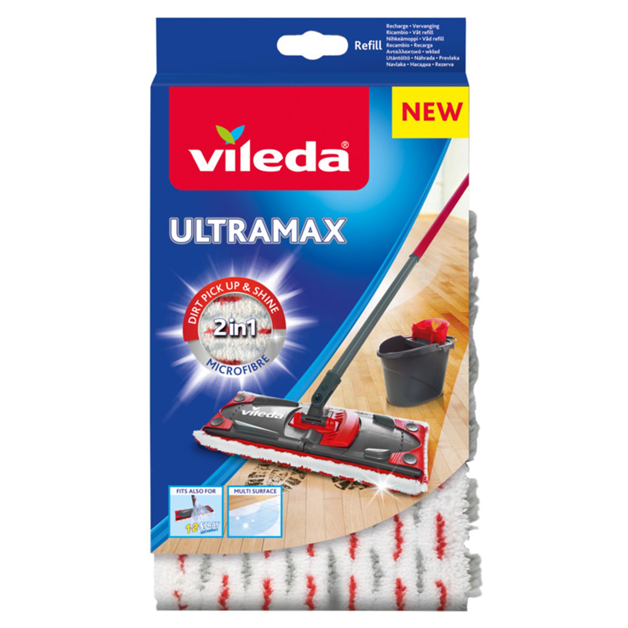 Vileda 1-2 Spray Microfibre Mop Head Refill, (W)160mm | Compare The Build