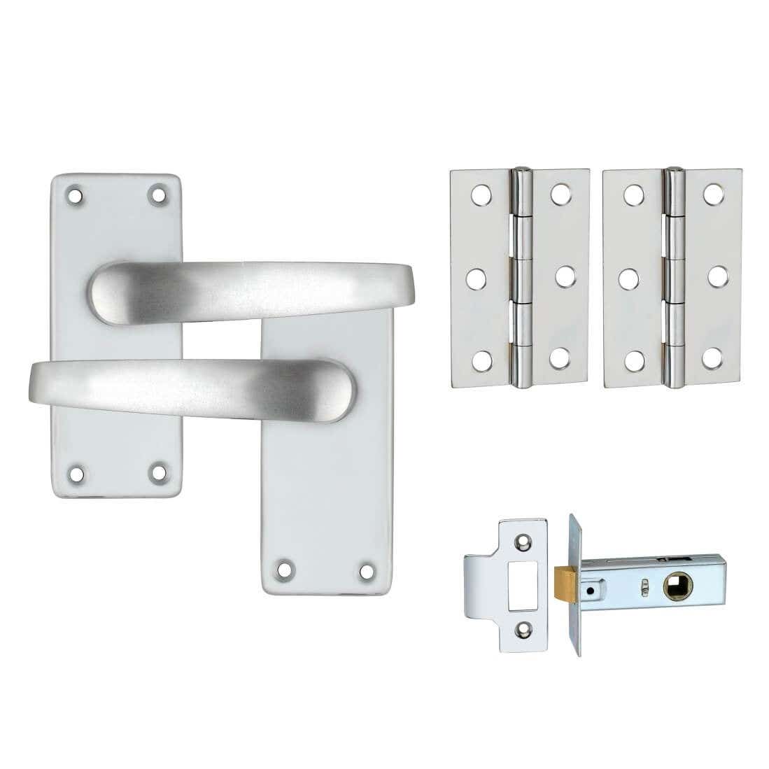 Atticus Lever Latch Door Handle - Satin Aluminium (KIT) Price Comparisons | Compare The Build