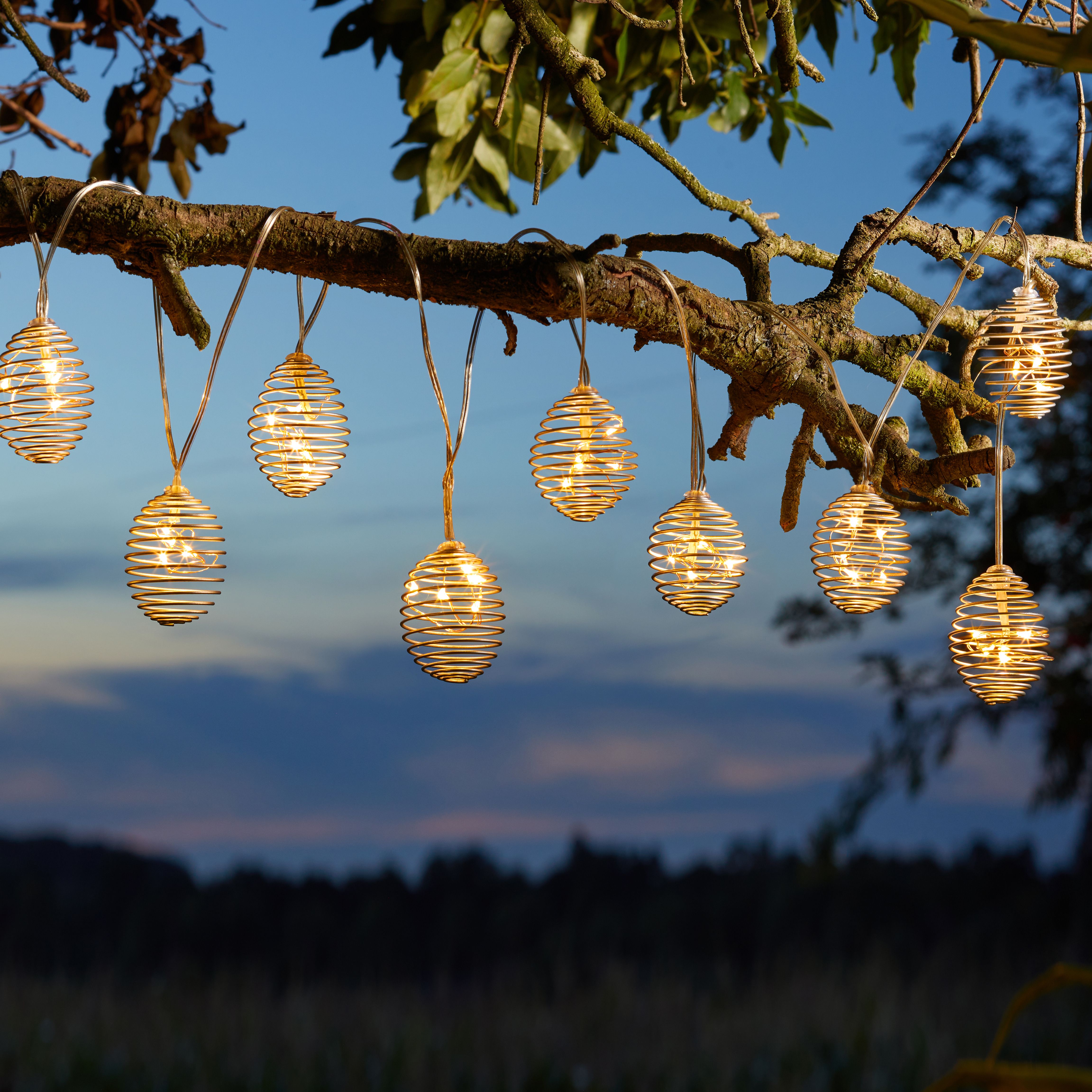 Solar Spiral Solar-Powered Warm White 10 Led Outdoor String Lights Price Comparisons | Compare The Build