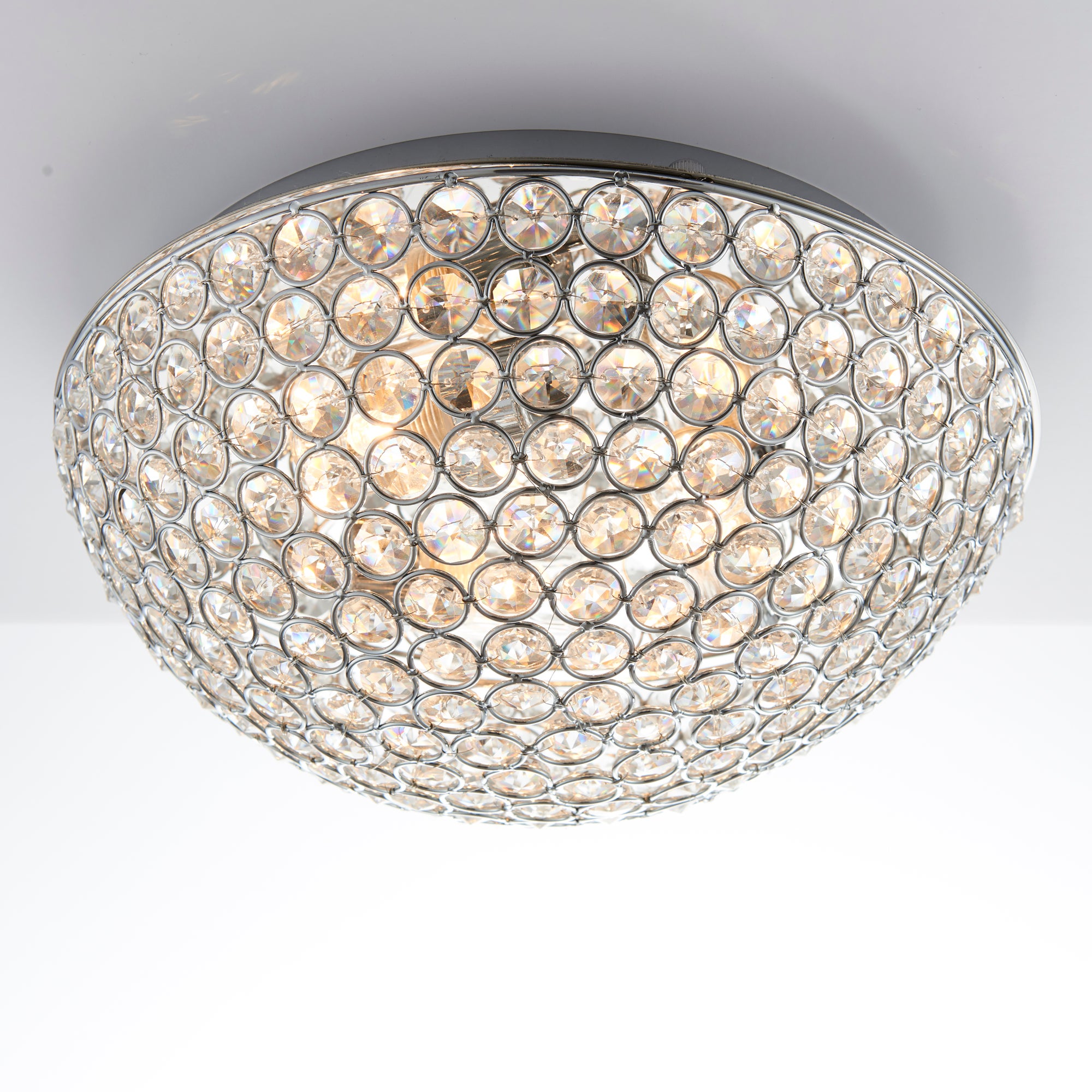 Vogue 3 Light Chryla Crystal Flush Ceiling Fititng Chrome Price Comparisons | Compare The Build