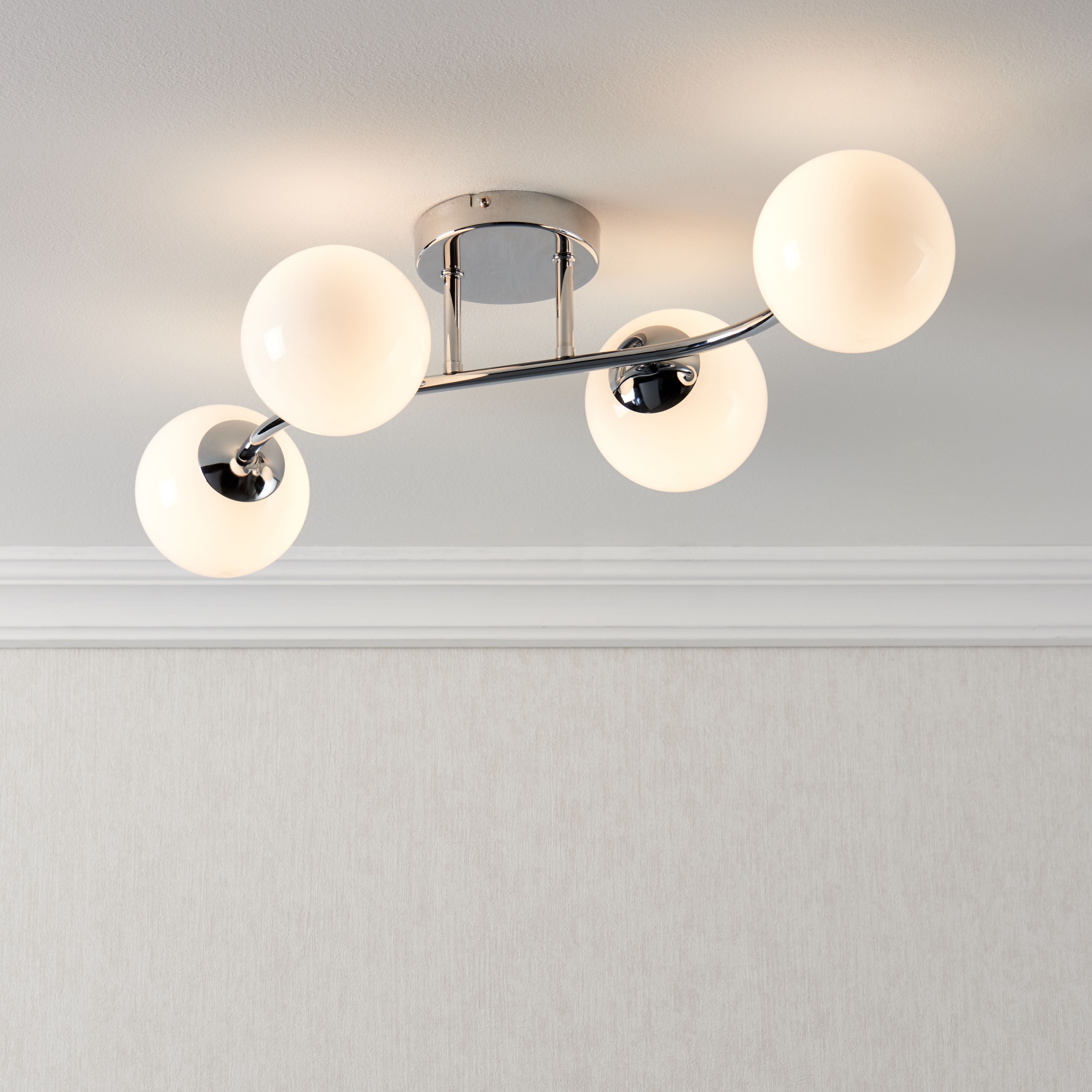 Statera Chrome Effect 4 Lamp Ceiling Light Price Comparisons | Compare The Build