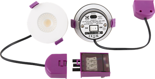 KnightsBridge SpektroLED Fixed CWA - Fire Rated IP65 Downlight with 2x Wattage and 4x CCT | Compare The Build