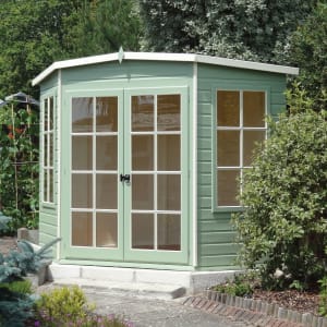 Shire Hampton 7 x 7ft Double Door Corner Summer House | Compare The Build