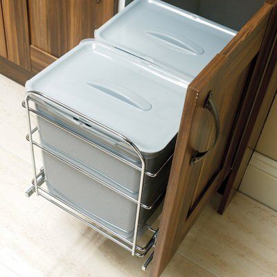 It Kitchens Silver Effect Rectangular Integrated Pull-Out Bin, 78L Price Comparisons | Compare The Build