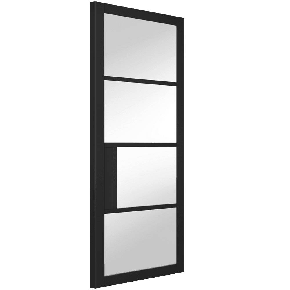 LPD Internal Black Chelsea Primed 4L Clear Glass Door 1981mm x 686mm x 35mm (78" x 27") Price Comparisons | Compare The Build