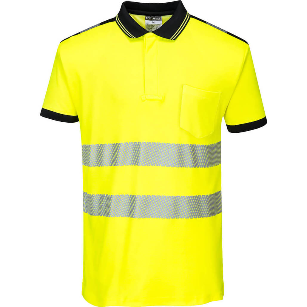 Portwest PW3 Hi Vis Polo Shirt Yellow / Black 3XL Price Comparisons | Compare The Build