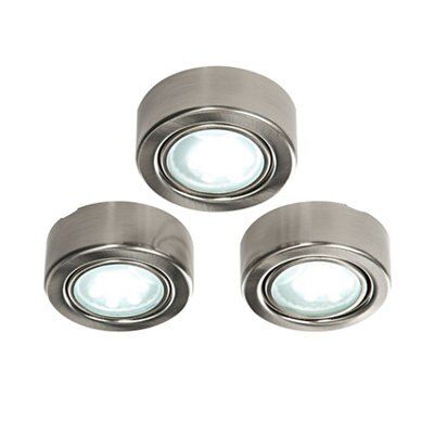 Masterlite Nickel Effect Mains-Powered Led Cabinet Light Ip20, Pack Of 3 | Compare The Build