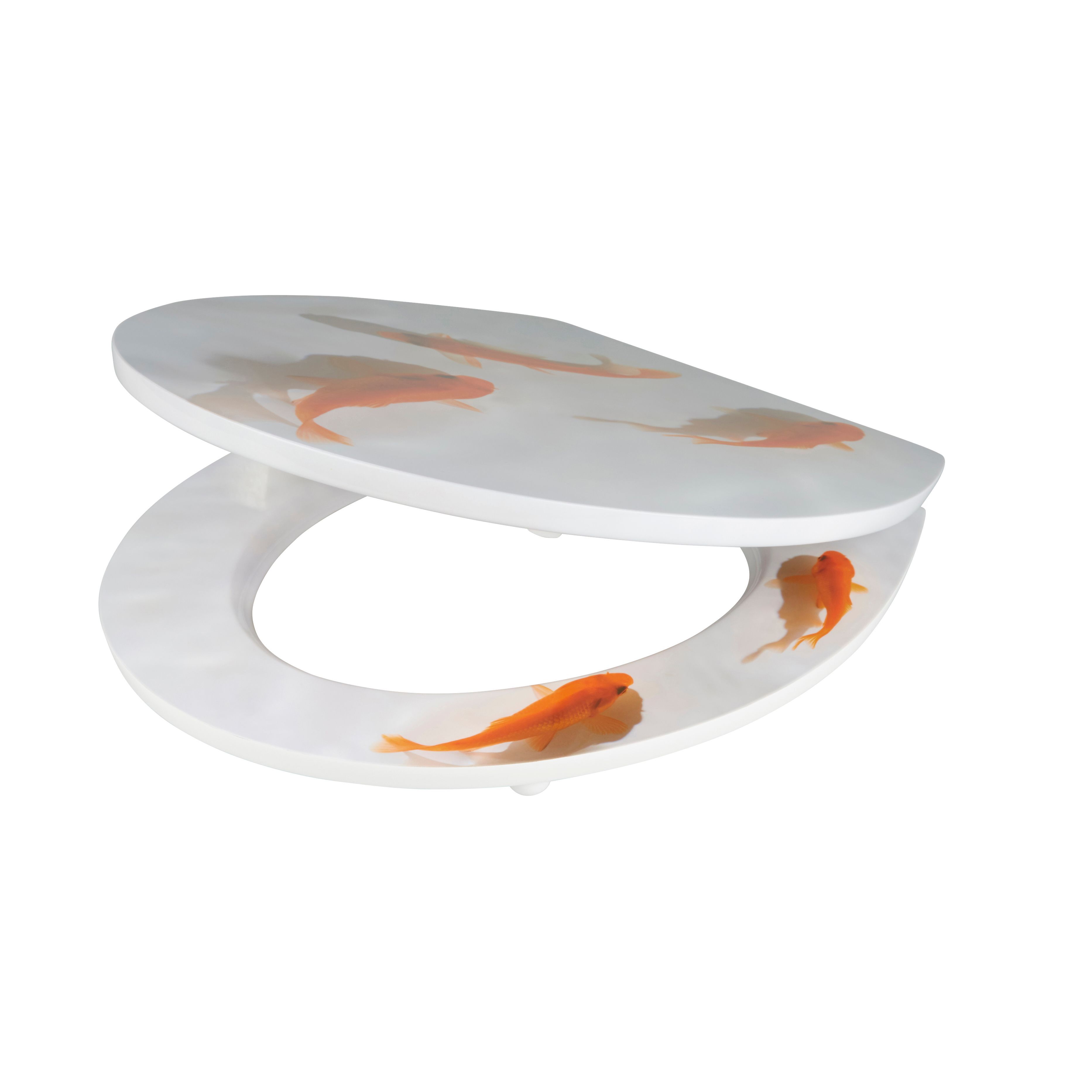 Cooke & Lewis Nosara Multicolour Bottom Fix Standard Close Toilet Seat | Compare The Build