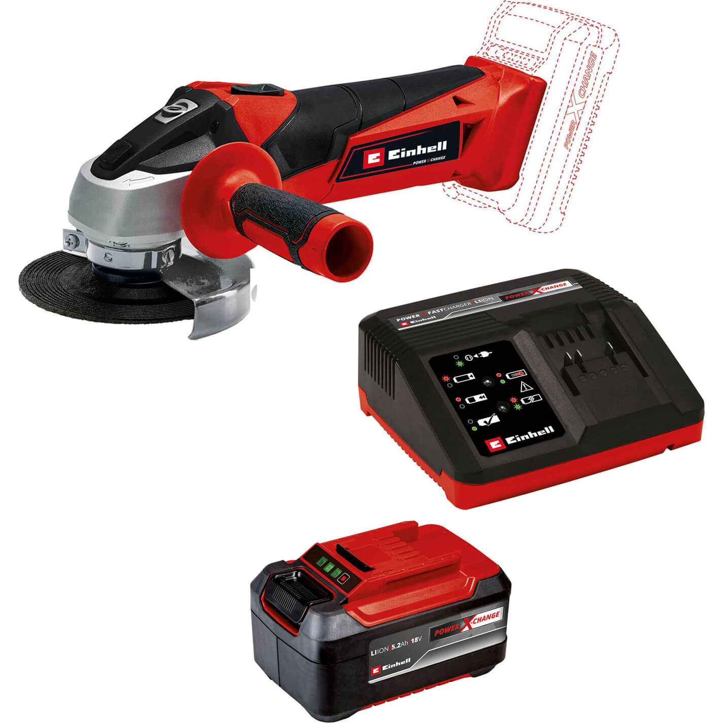 Einhell TC-AG 18/115 Li 18v Cordless Angle Grinder 115mm 1 x 5.2ah Li-ion Charger No Case Price Comparisons | Compare The Build