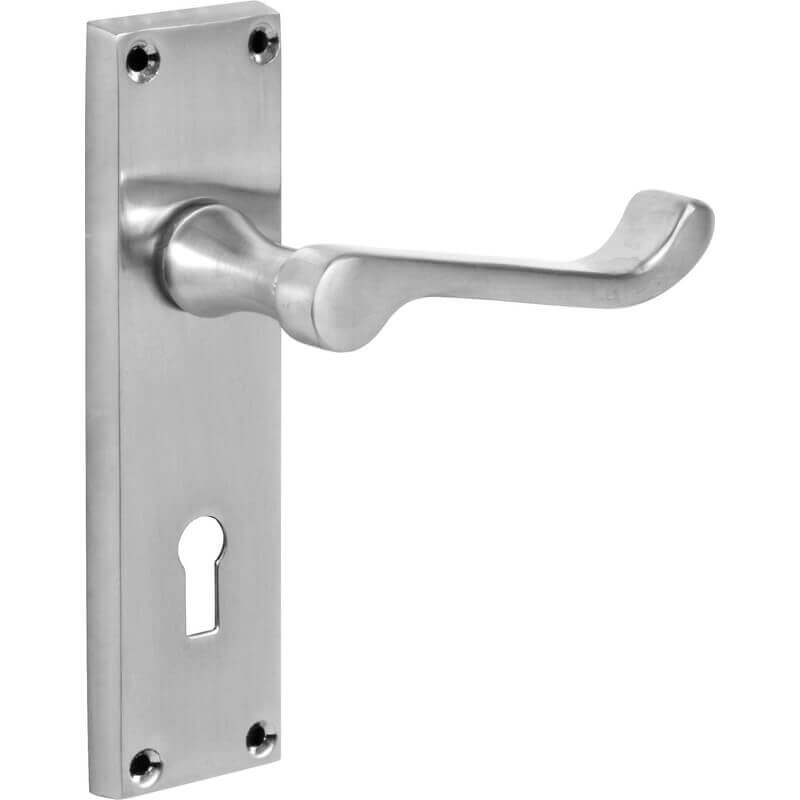 4trade Victorian Scroll Lever Lock Handle Satin Nickel Price Comparisons | Compare The Build