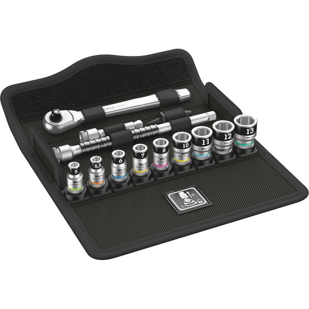 Wera Zyklop 13 Piece 1/4" Drive Slim Ratchet Socket Set 1/4" Price Comparisons | Compare The Build