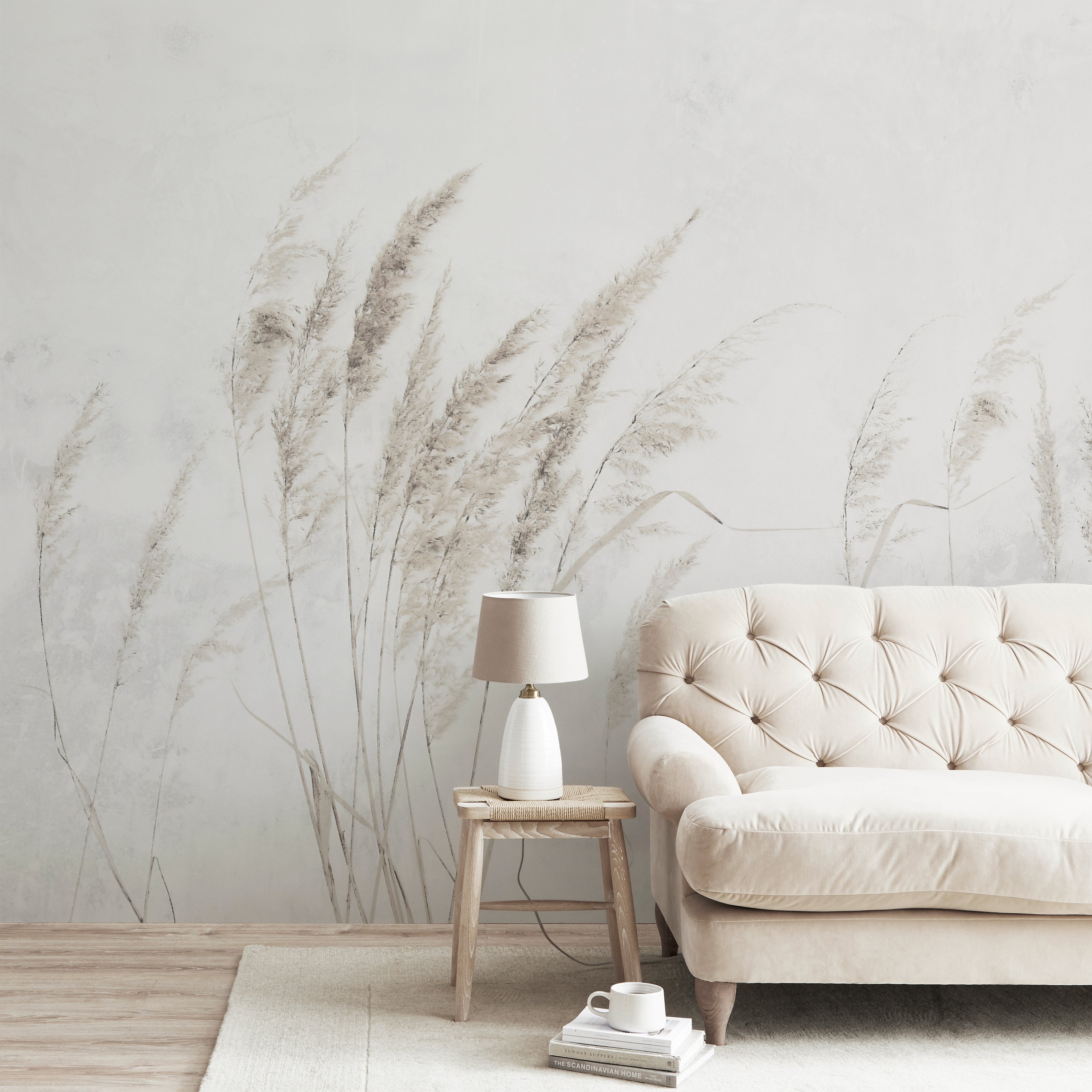 Pampas Grass Mural Grey Price Comparisons | Compare The Build