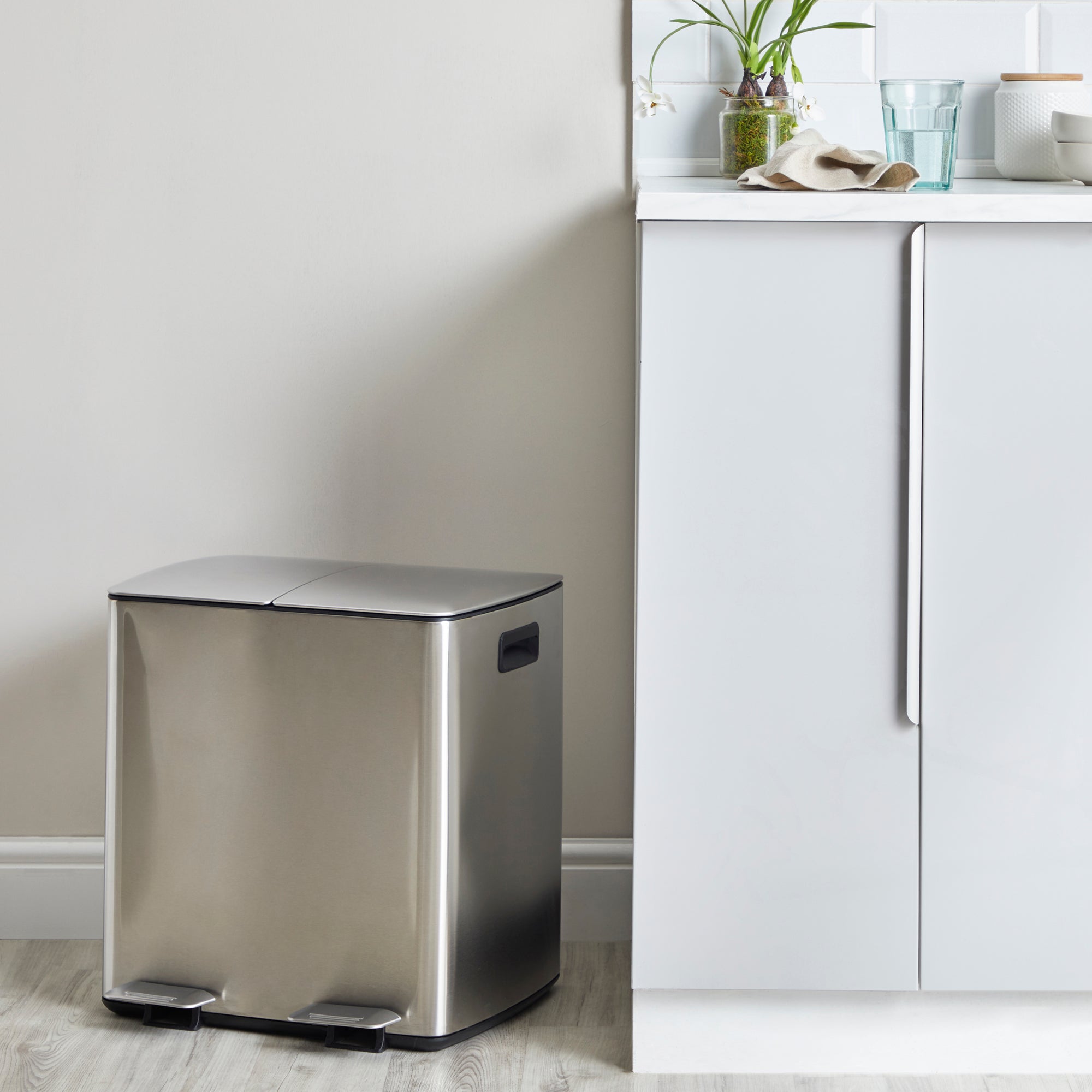 Stainless Steel 40L Curve Recycling Bin Silver Price Comparisons | Compare The Build