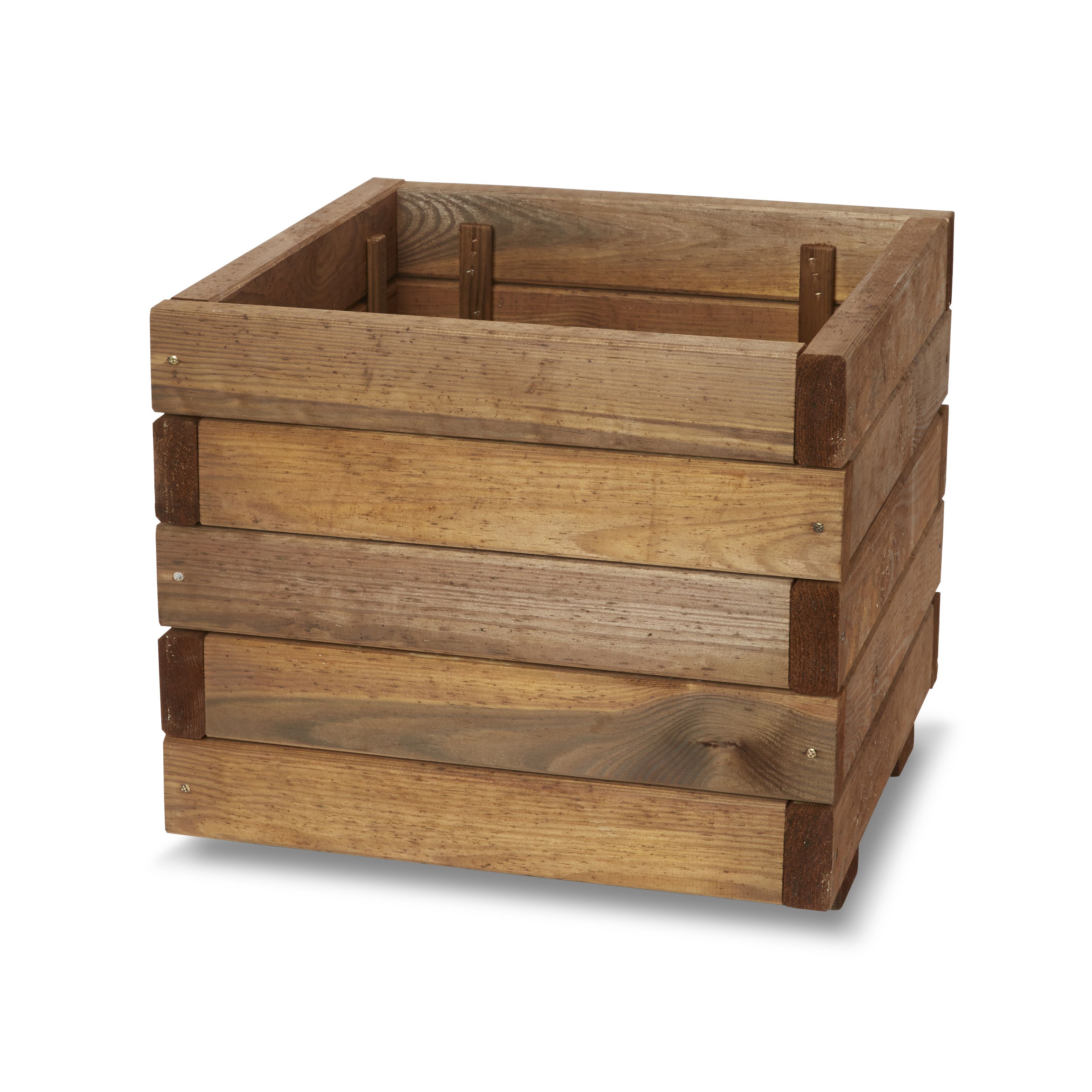 Blooma Bopha Brown Wooden Square Planter | Compare The Build