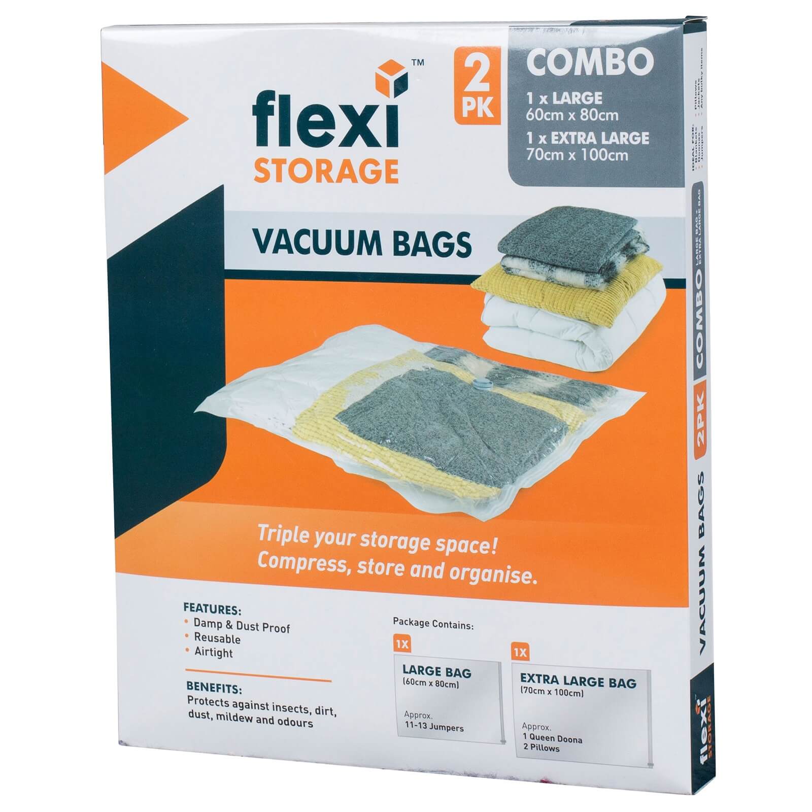 Vacuum Storage Bag Combo - Pack of 2 (1 Large, 1 Extra Large) Price Comparisons | Compare The Build