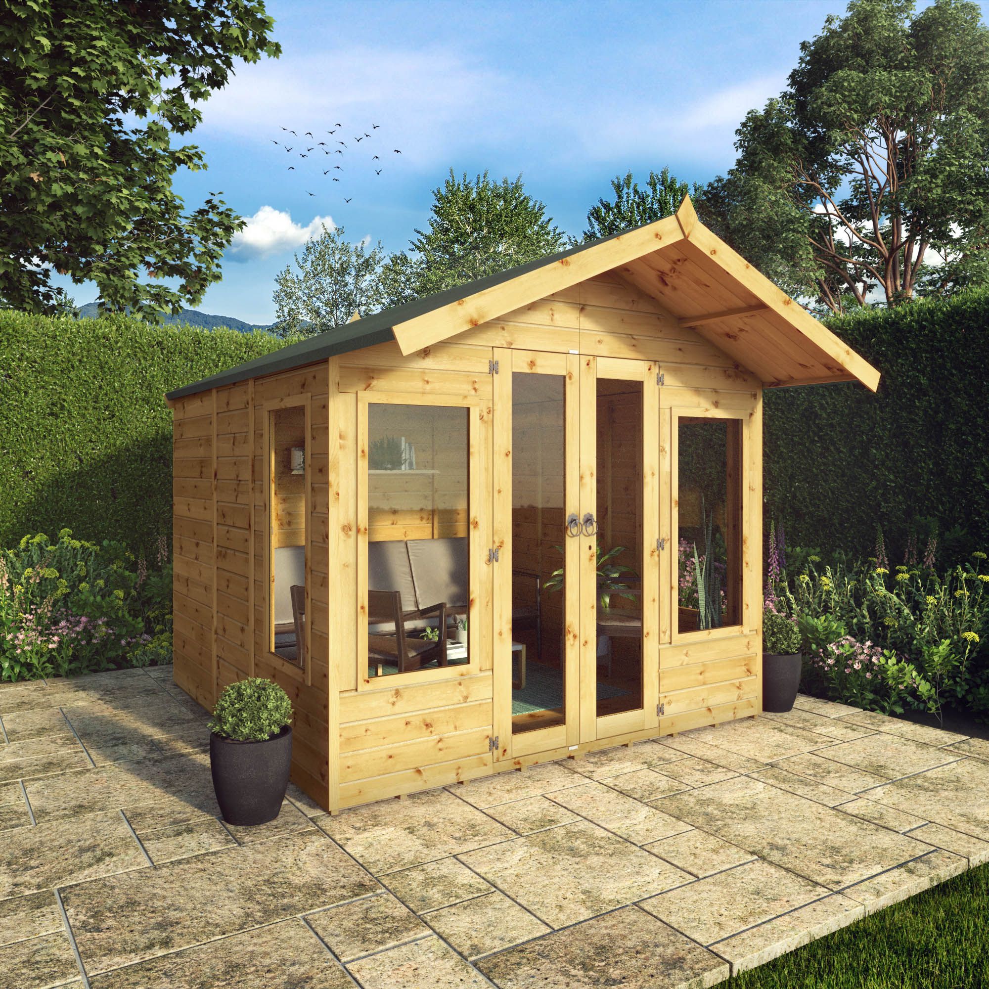 Mercia Sussex 8X8 Ft Apex Shiplap Wooden Summer House With Double Door Price Comparisons | Compare The Build