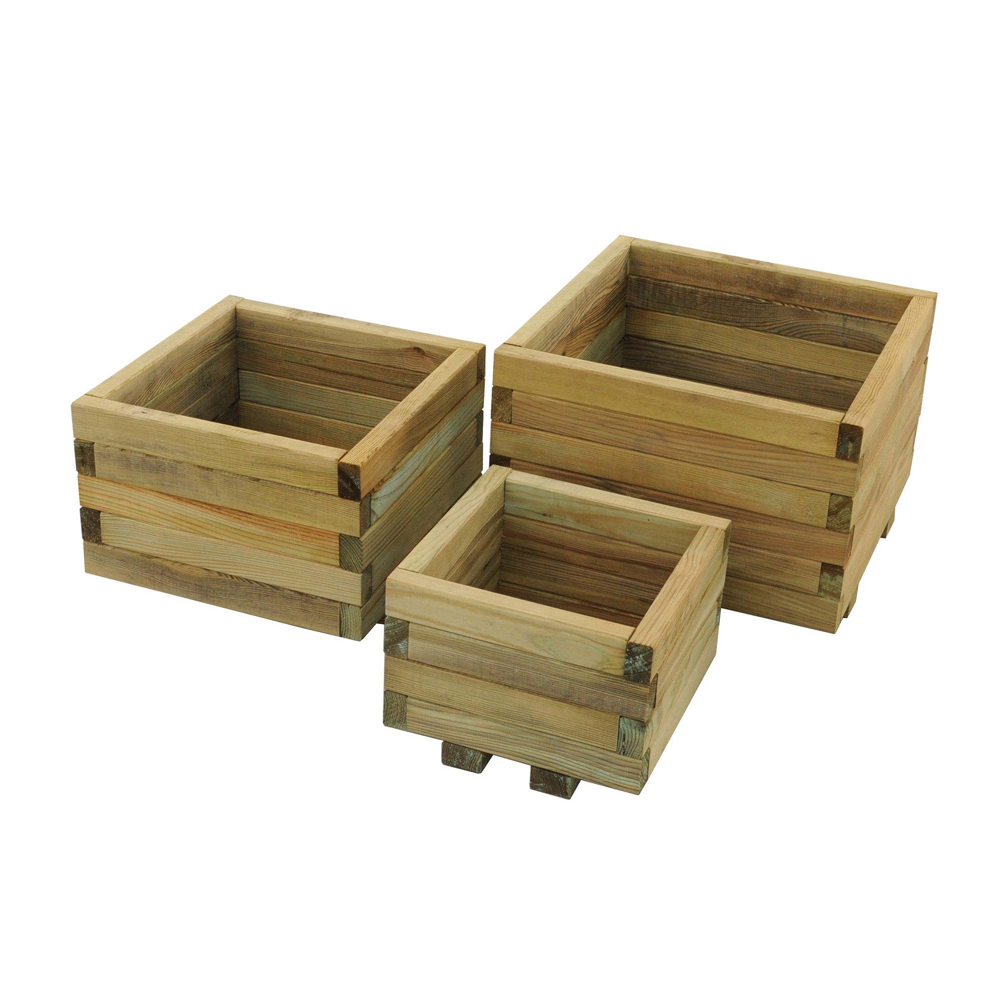 Forest Garden Kendal Wooden Rectangular Planter 50Cm, Pack Of 3 Price Comparisons | Compare The Build