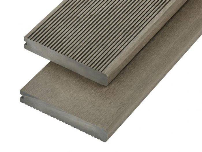 Solid Commercial Grade Bullnose Composite Decking Board 4000mm x 150mm x 25mm - Olive Green | Compare The Build