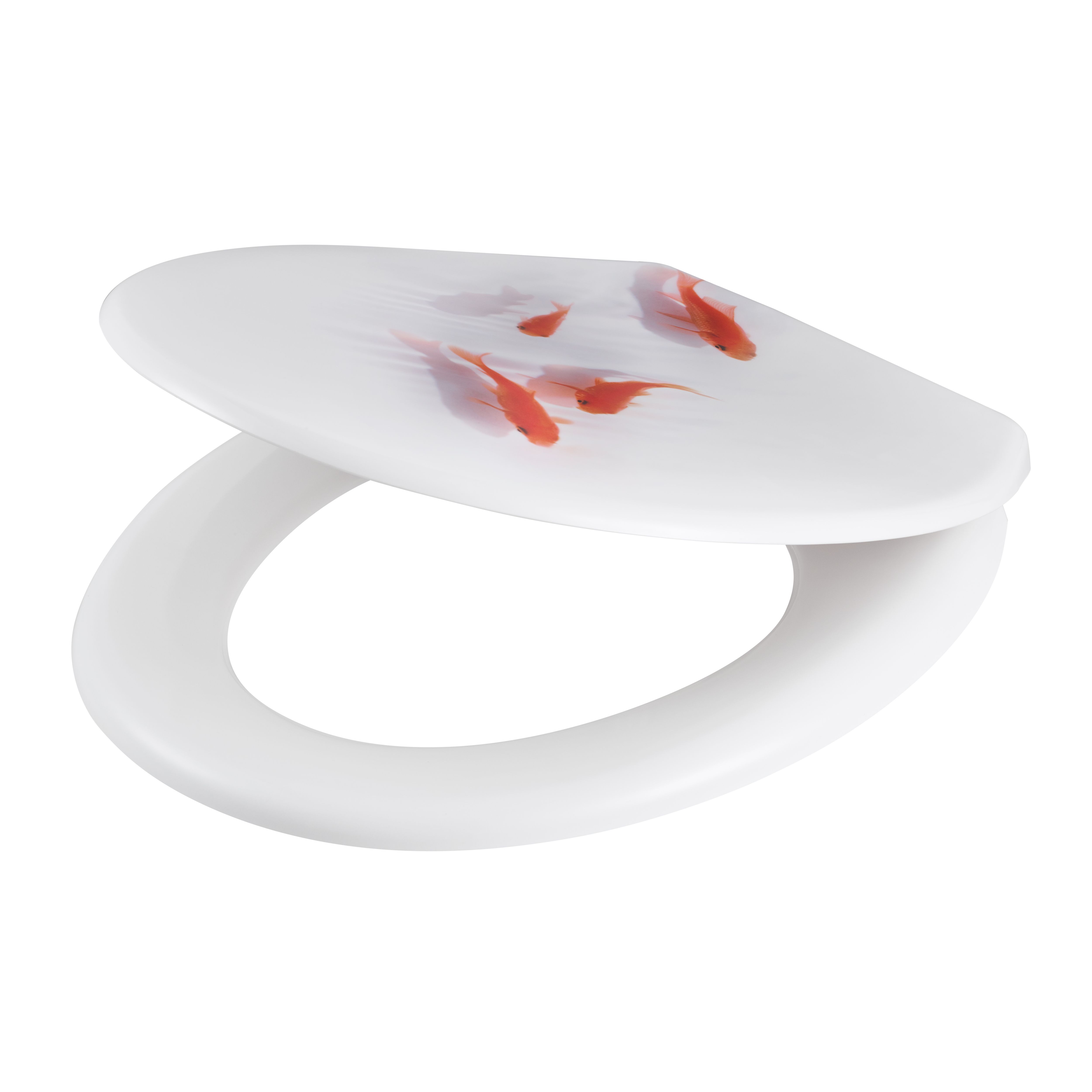 GoodHome Genoa White & Orange Bottom Fix Soft Close Toilet Seat Price Comparisons | Compare The Build