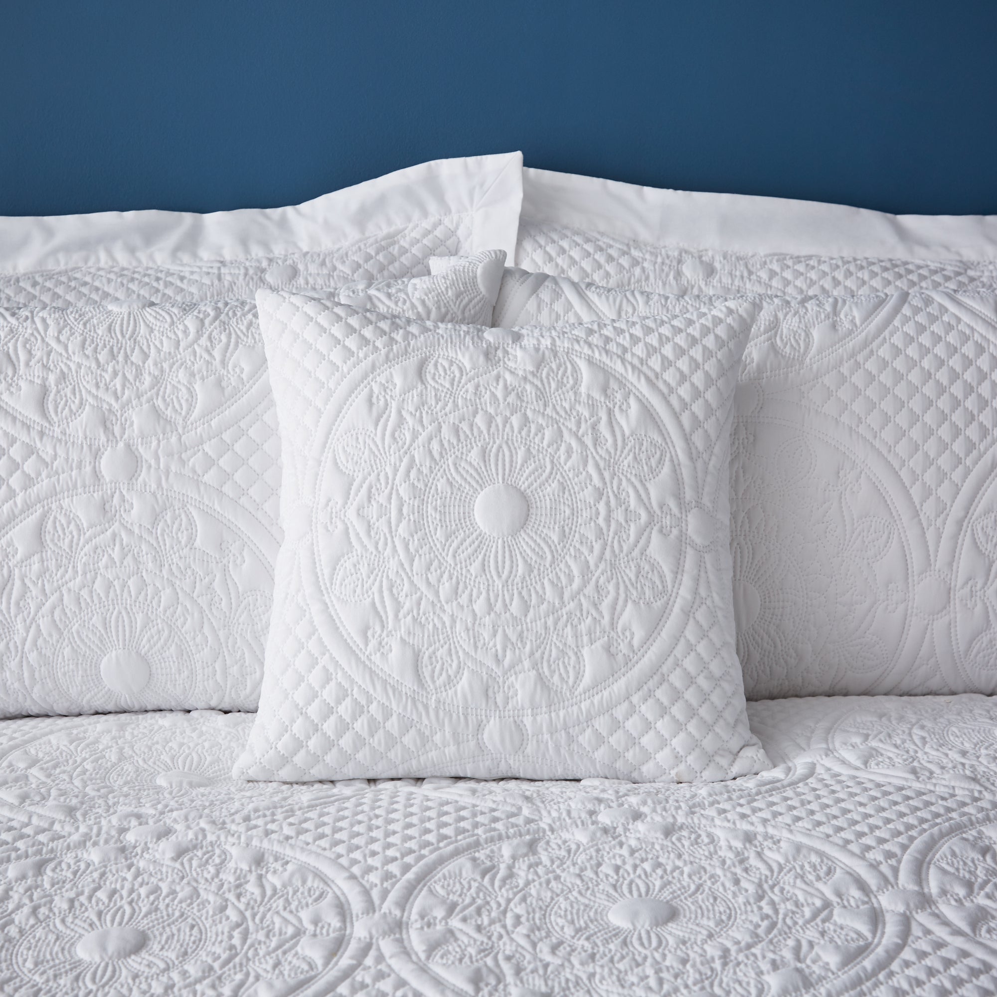Mandalay White Square Cushion White Price Comparisons | Compare The Build