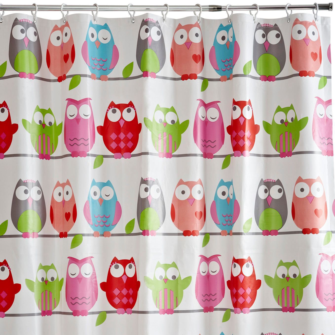 Cooke & Lewis Multicolour Alouette Owls Shower Curtain (L)1800 mm Price Comparisons | Compare The Build