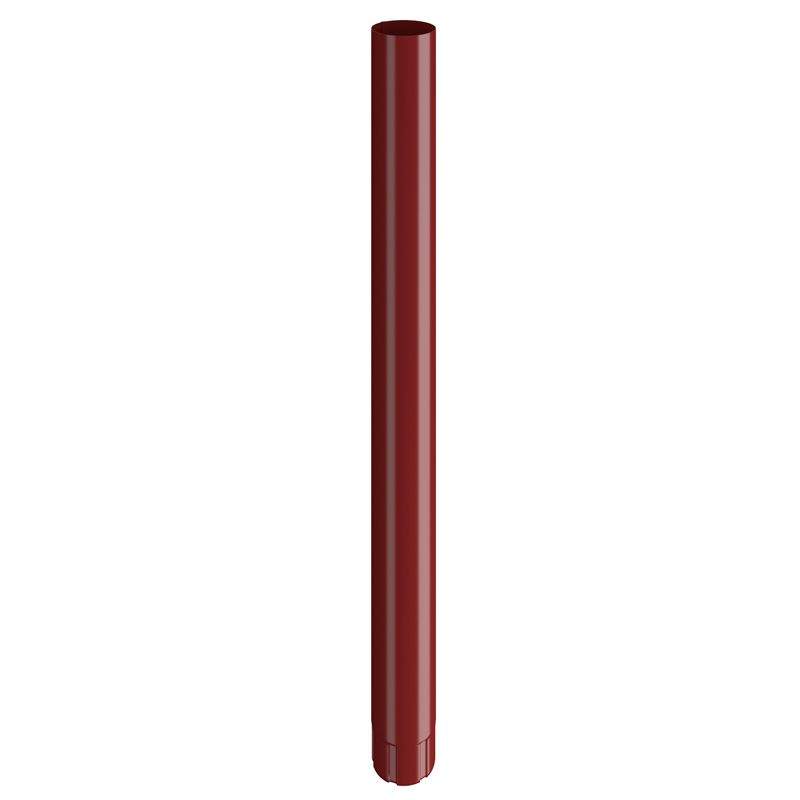 Lindab Steel Guttering Round Downpipe 87mm x 3m Painted Dark Red Galvanised Steel SROR387DR Price Comparisons | Compare The Build