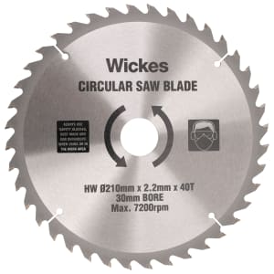 Wickes 40 Teeth Medium Cut Circular Saw Blade - 210 x 30mm | Compare The Build