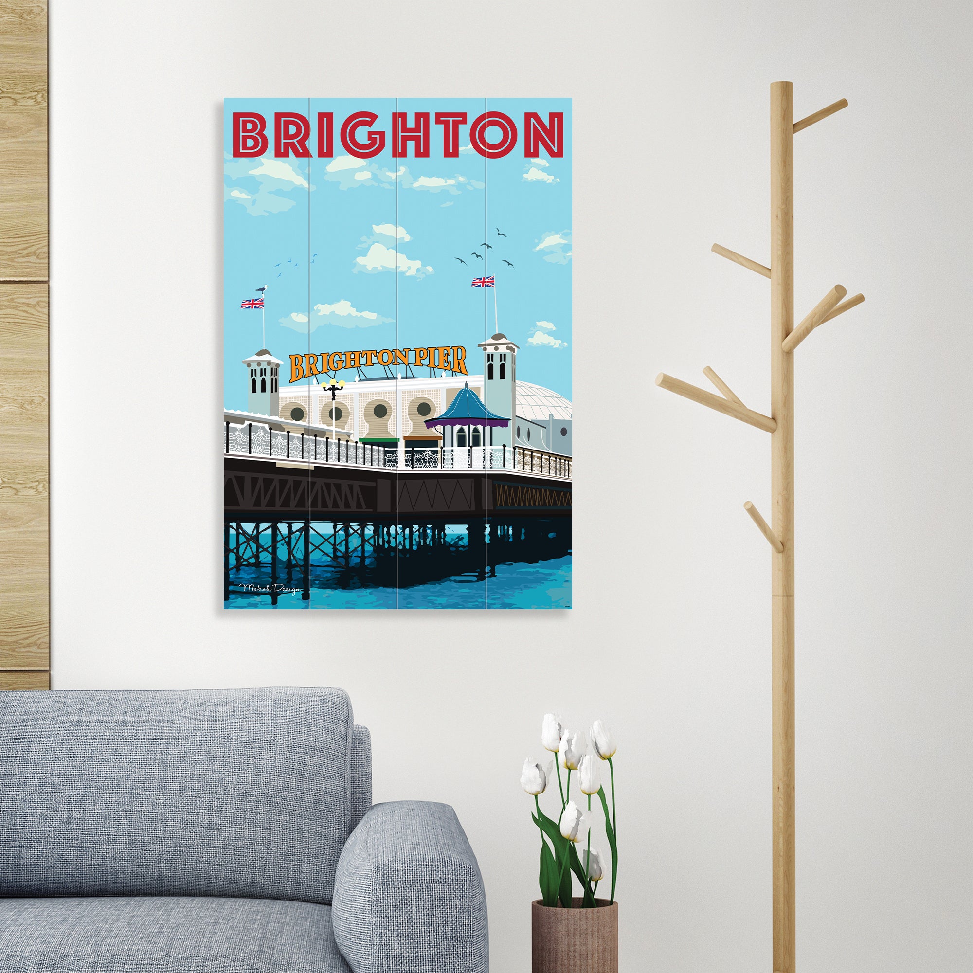 The Art Group Brighton Wooden Wall Art Blue/Red Price Comparisons | Compare The Build