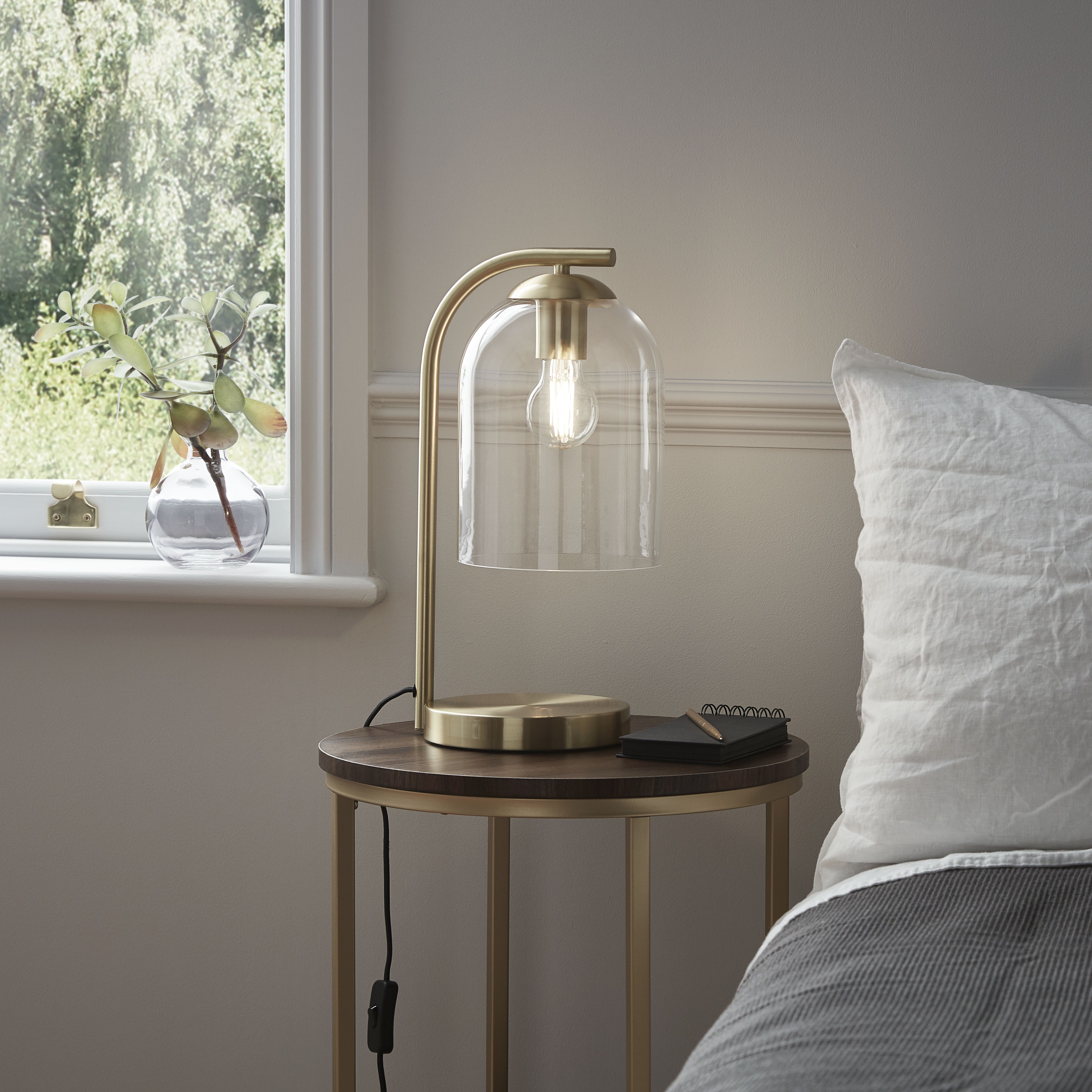 GoodHome Thestias Brushed Brass Effect Table Light Price Comparisons | Compare The Build