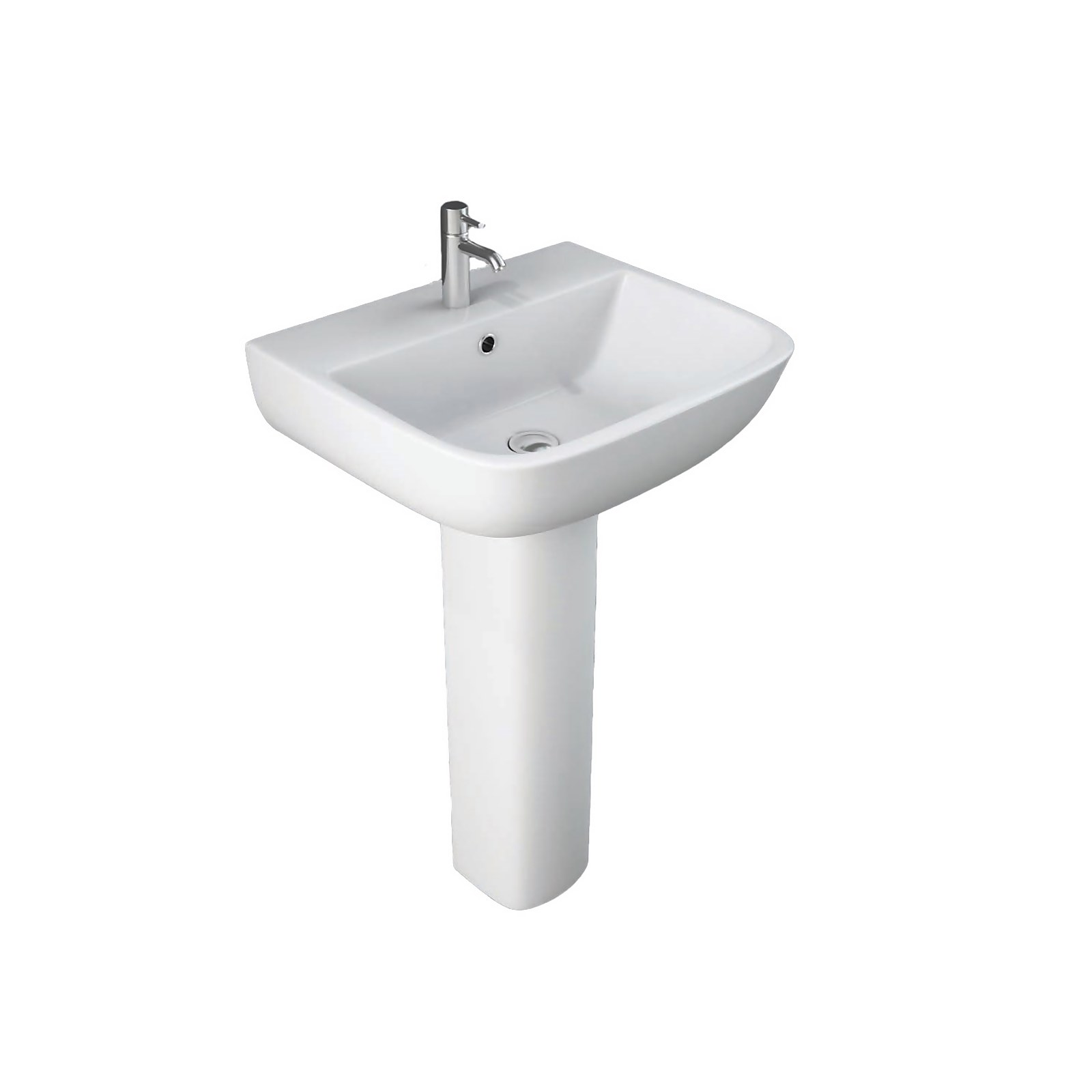 Bathstore Cedar 520mm White Basin and Pedestal Price Comparisons | Compare The Build