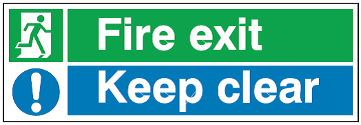 Rigid Plastic FIRE EXIT - KEEP CLEAR Sign 300mm x 150mm Price Comparisons | Compare The Build