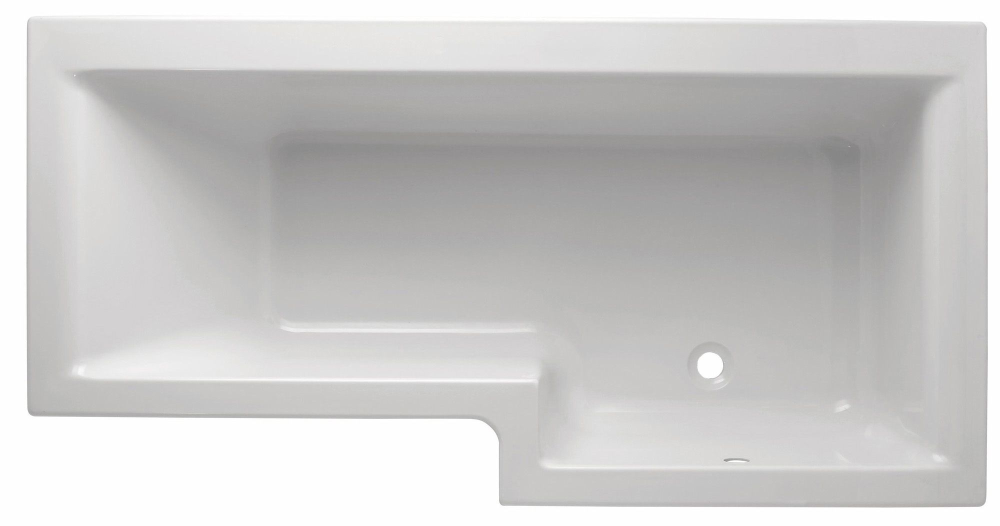 Cooke & Lewis Adelphi Supercast Acrylic Right-Handed L-Shaped White Shower 0 Tap Hole Bath (L)1675mm (W)850mm Price Comparisons | Compare The Build