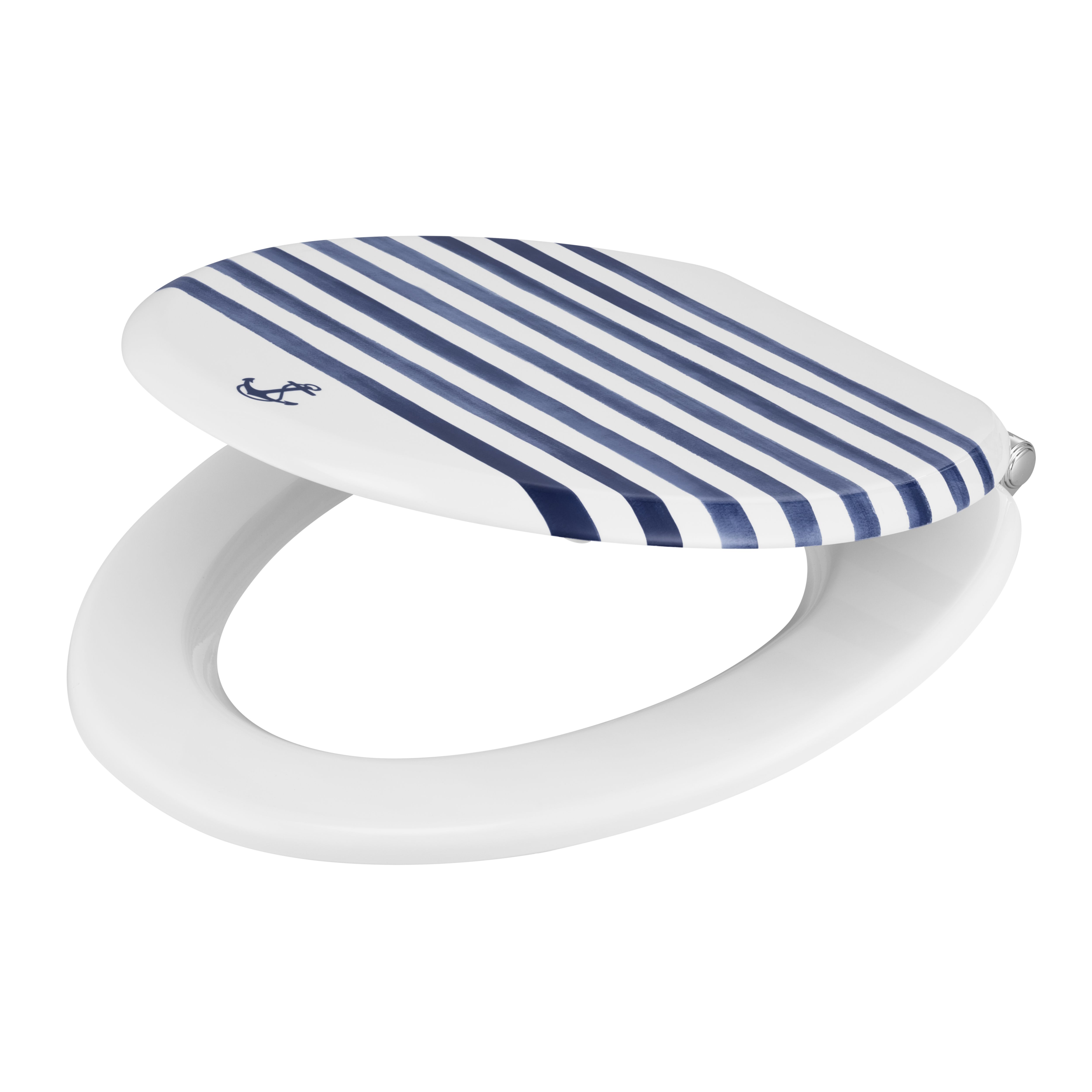 GoodHome Pilica White & Blue Bottom Fix Soft Close Toilet Seat Price Comparisons | Compare The Build