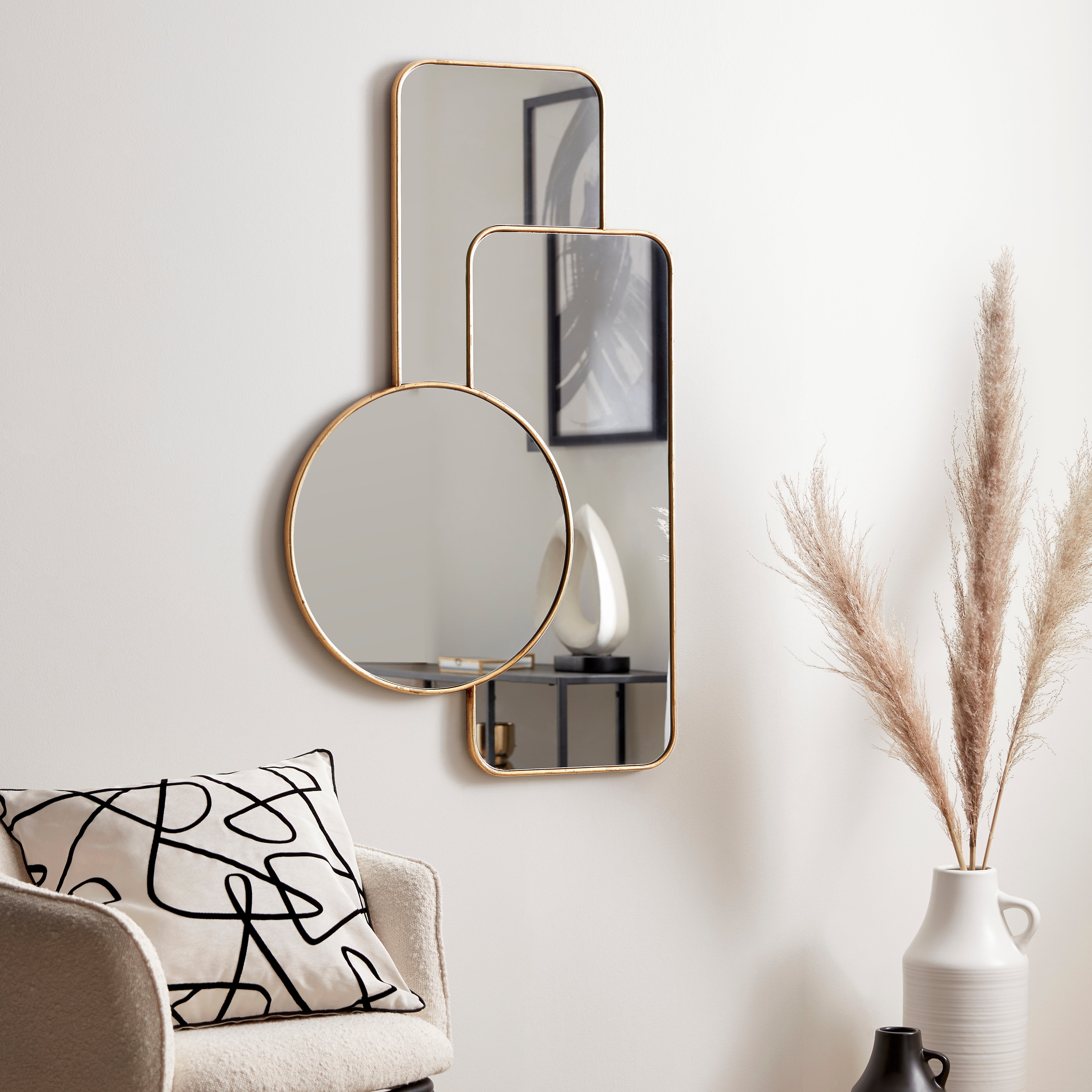 Curves Multi Shape Wall Mirror Gold Effect Price Comparisons | Compare The Build