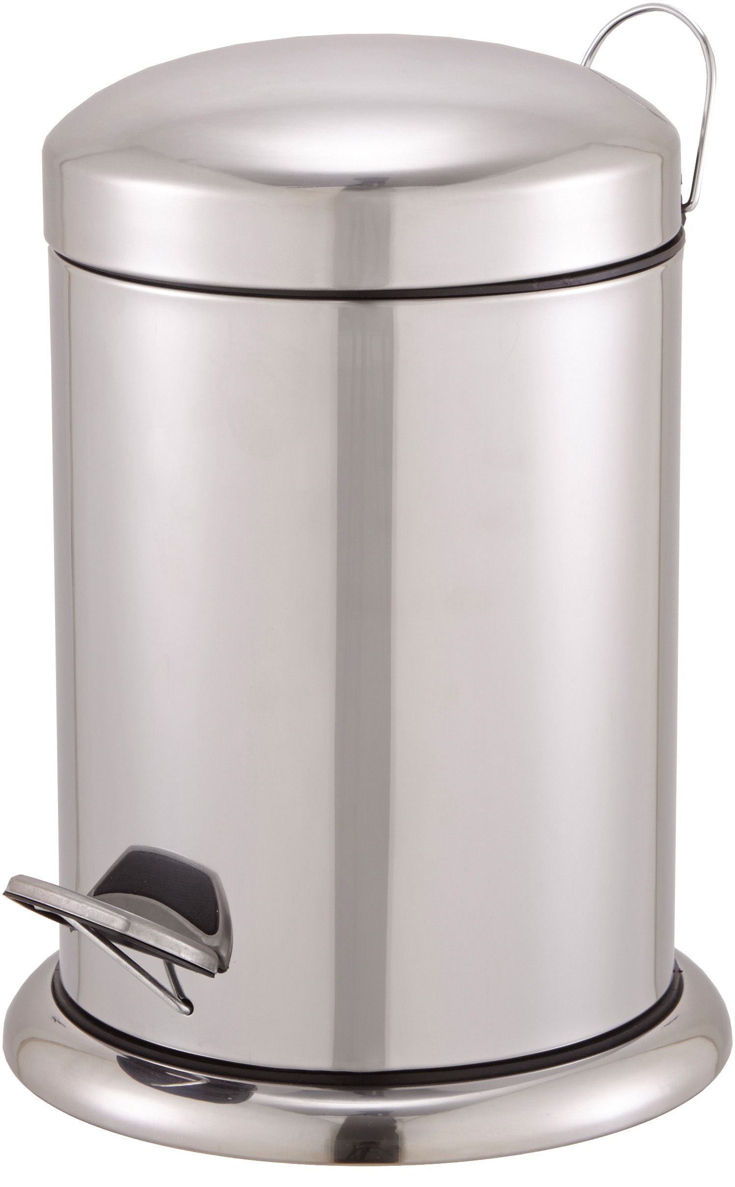 GoodHome Korana Silver Polished Stainless Steel Round Bathroom Pedal Bin, 5L Price Comparisons | Compare The Build