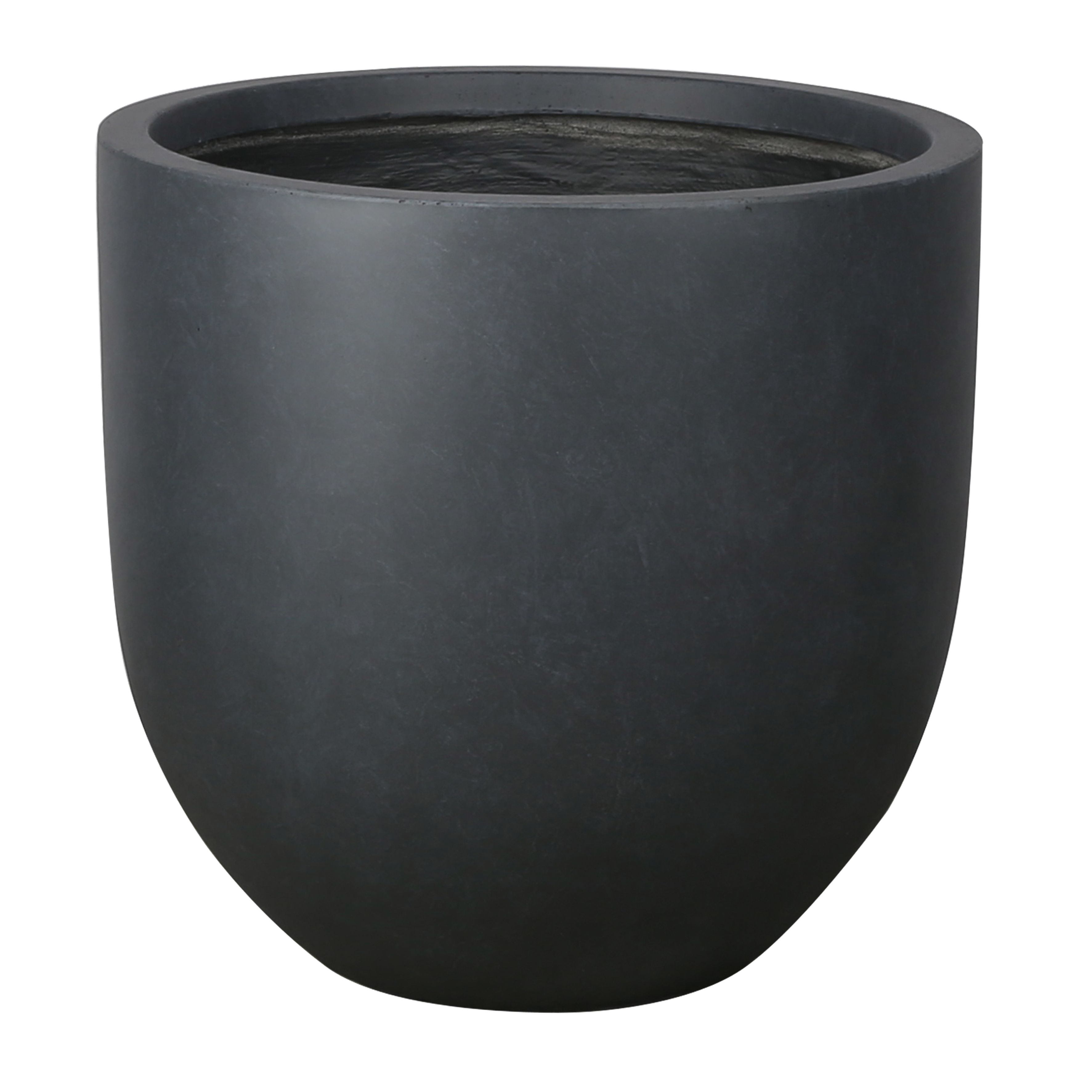 Verve Ammer Dark Grey Fibreclay Round Plant Pot (Dia)42Cm | Compare The Build