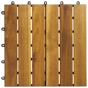 Wickes Acacia Garden Deck Tile - 24 x 300 x 300mm Price Comparisons | Compare The Build