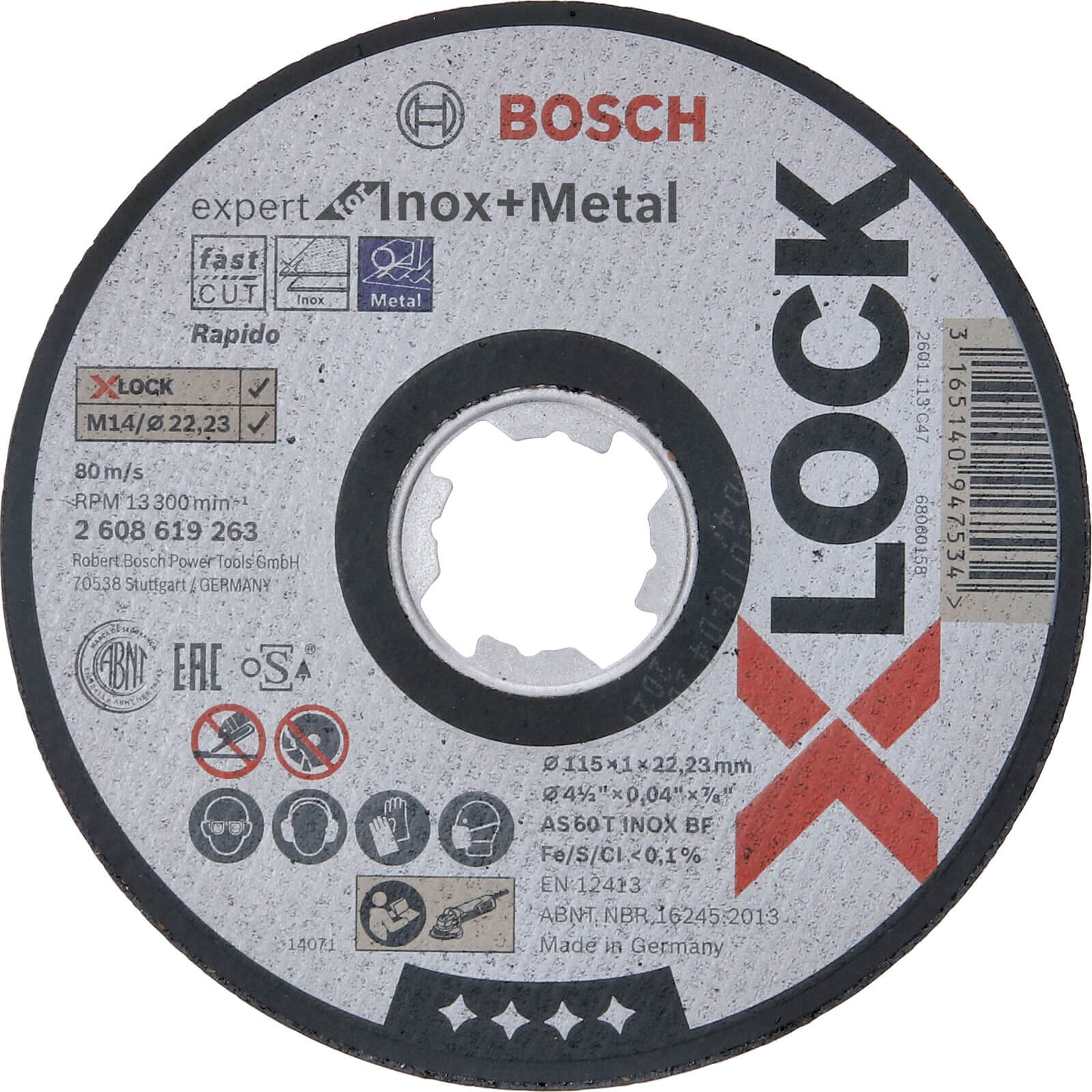 Bosch Expert X Lock Rapido Metal and Inox Cutting Disc 115mm 1mm 22mm | Compare The Build