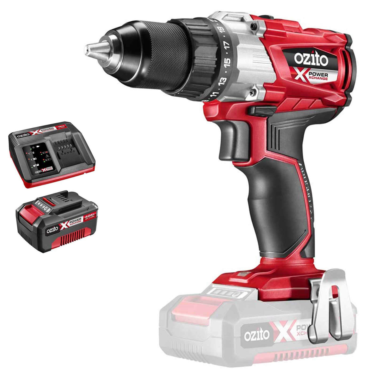 Ozito PXBDS 18v Cordless Brushless Drill Driver 1 x 4ah Li-ion Charger No Case | Compare The Build