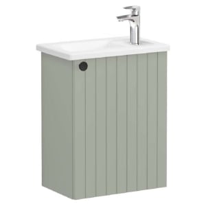 VitrA Root Retro Green Wall Hung Cloakroom Vanity Unit & Basin - 575 x 450mm Price Comparisons | Compare The Build